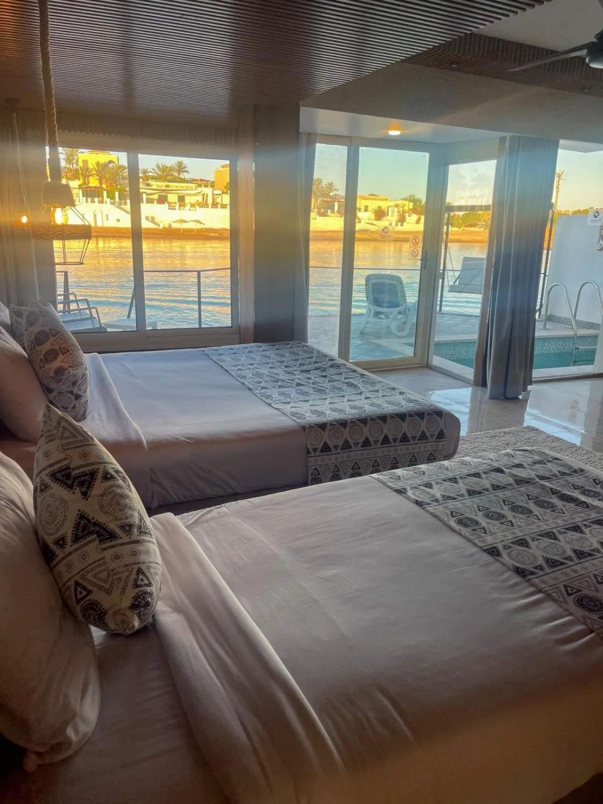 View (from property/room), Bed in Panorama Bungalows Resort El Gouna
