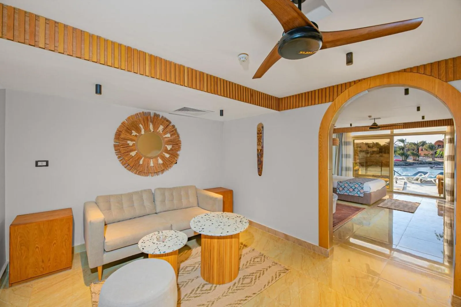 Living room, Bed in Panorama Bungalows Resort El Gouna