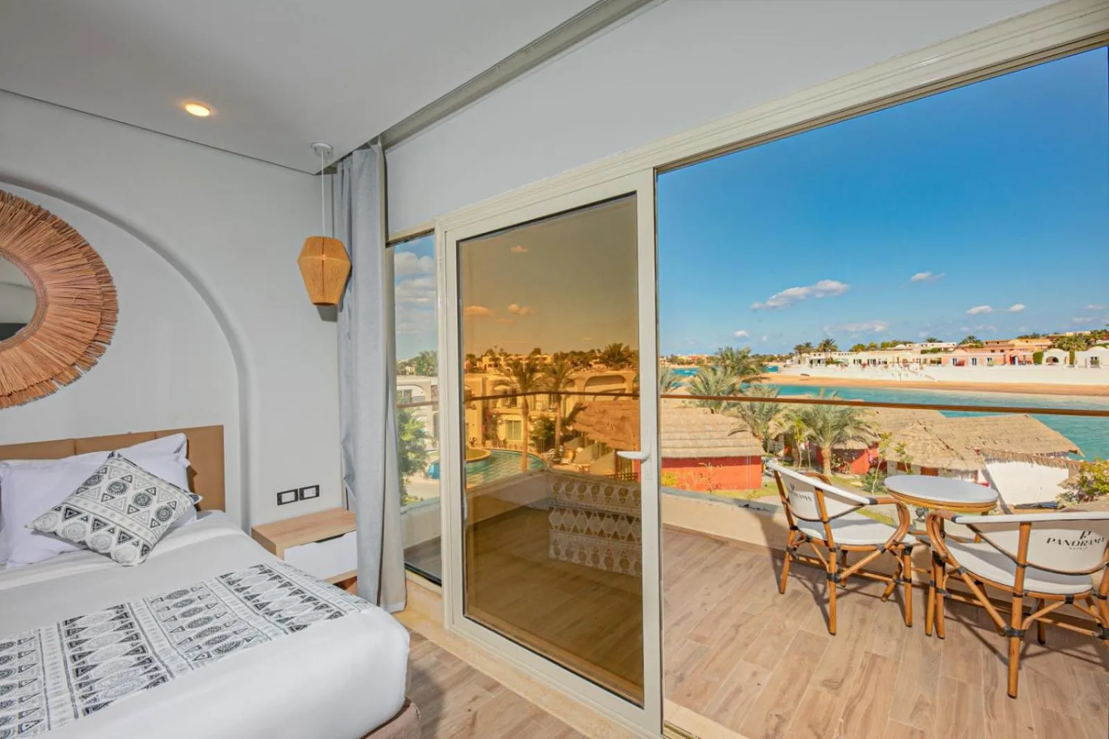 View (from property/room), Bed in Panorama Bungalows Resort El Gouna