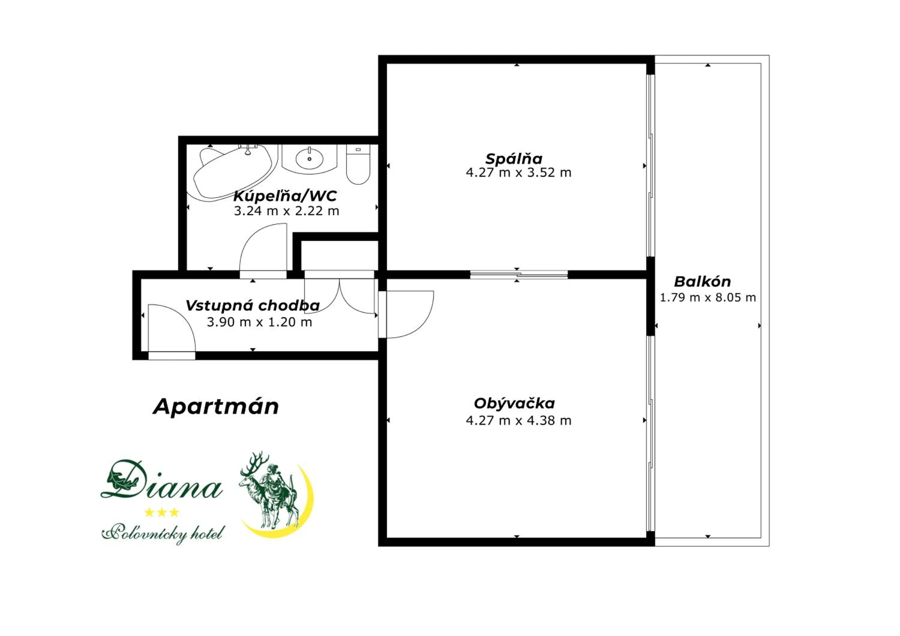 Floor plan in Hotel Diana