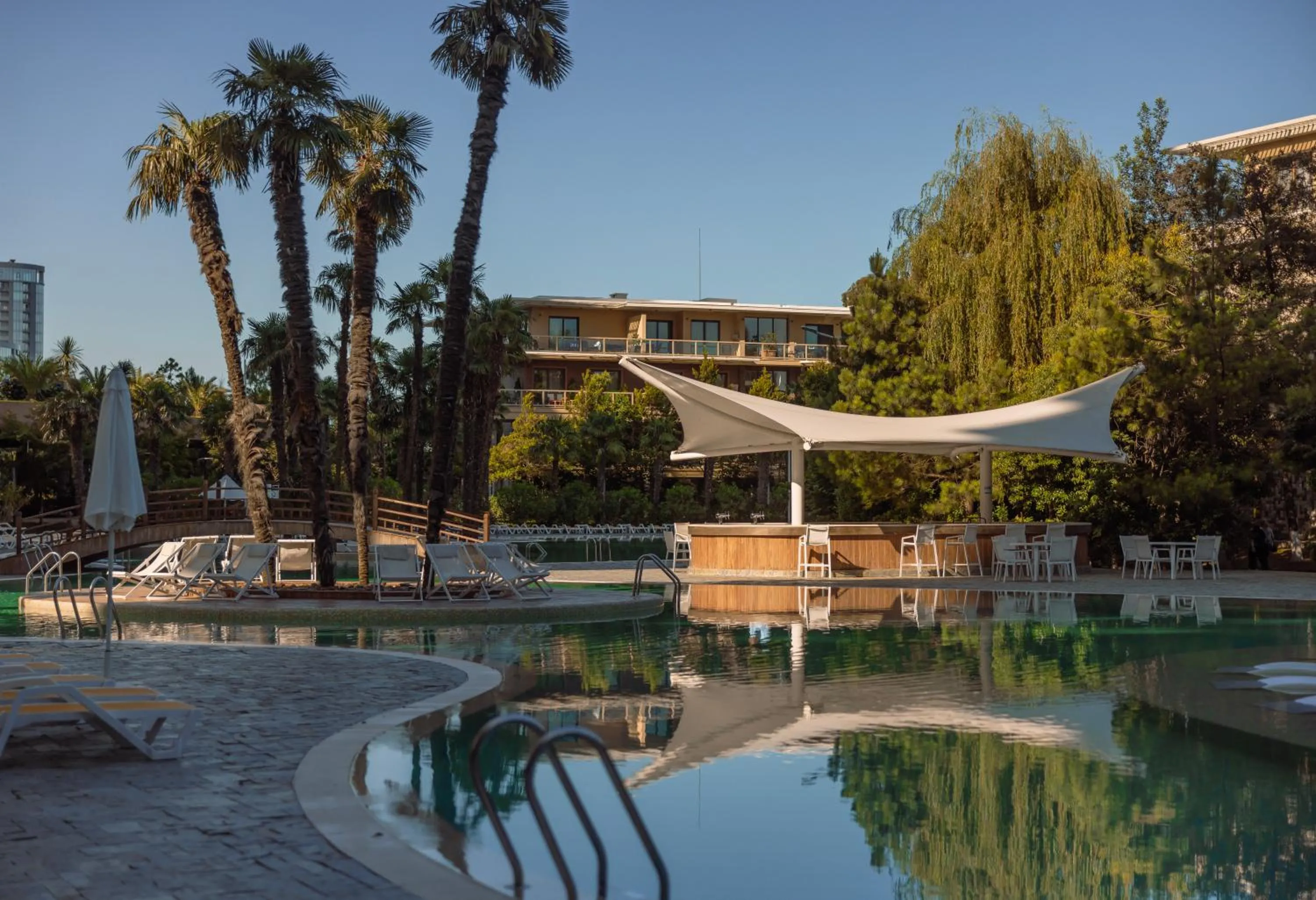 Pool view in Dreamland Oasis Hotel Chakvi
