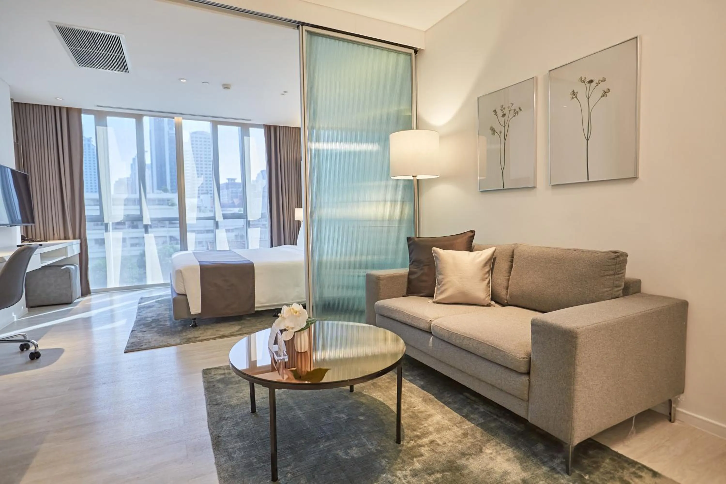 Living room in Somerset Maison Asoke Bangkok