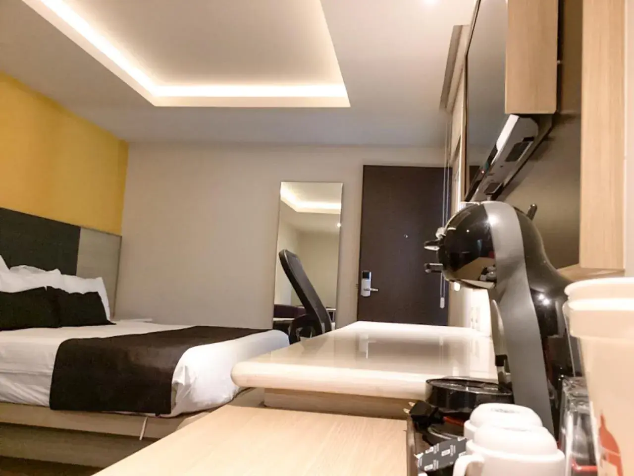 Coffee/tea facilities, Bed in Plaza Poblana Coffee/tea facilities, Bed in Plaza Poblana