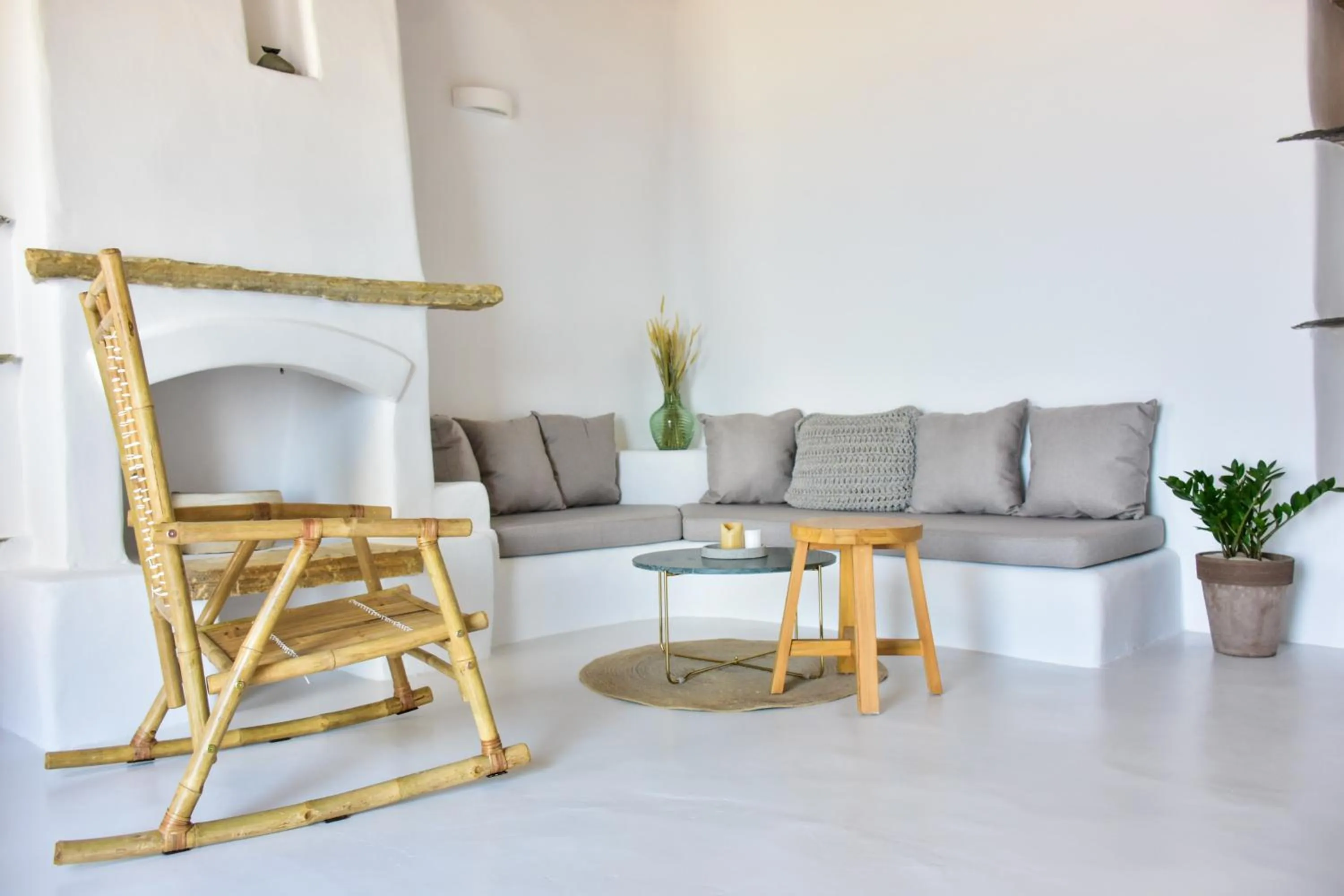 Living room in Living Theros Luxury Suites