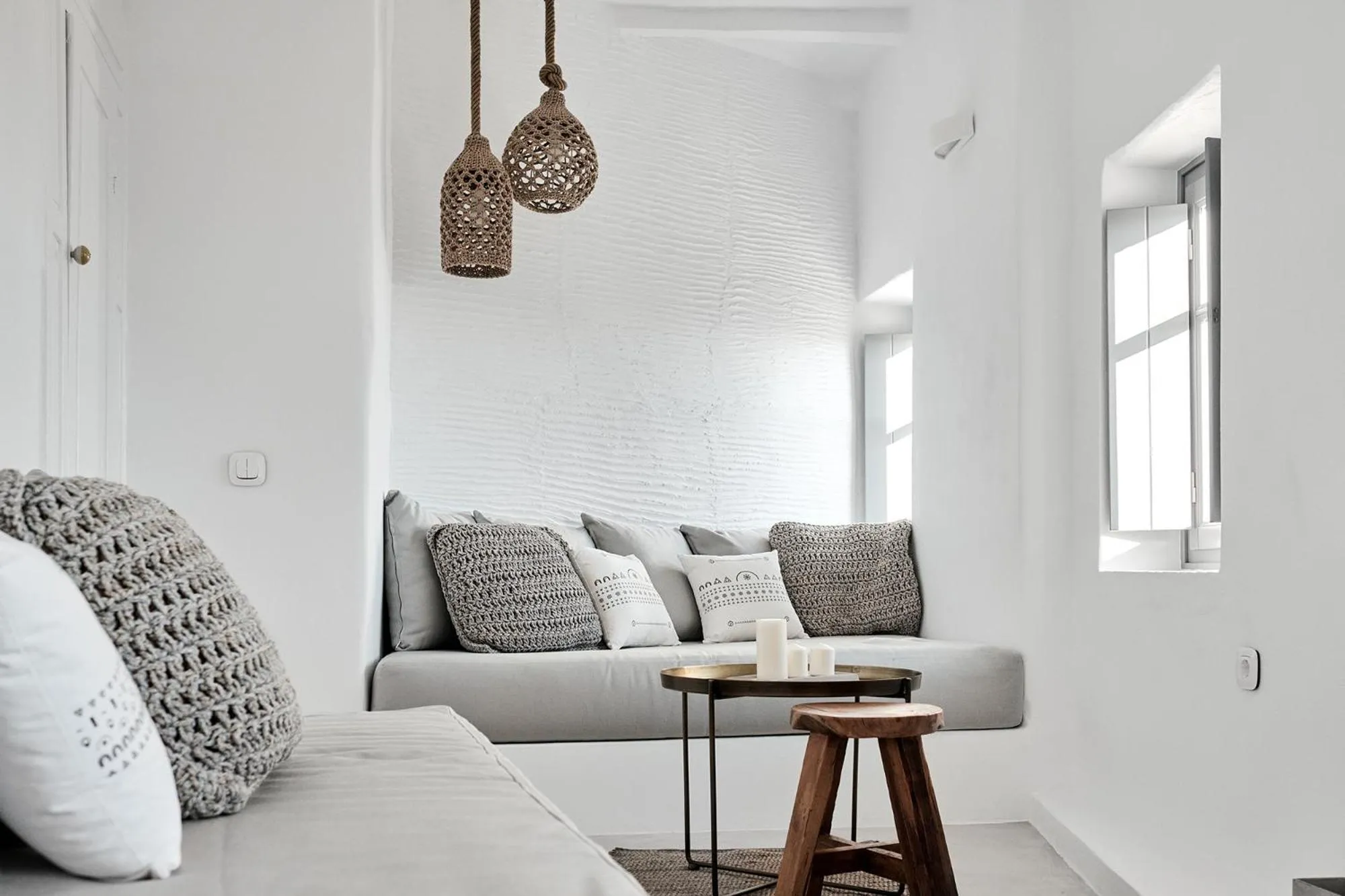 Seating area in Living Theros Luxury Suites