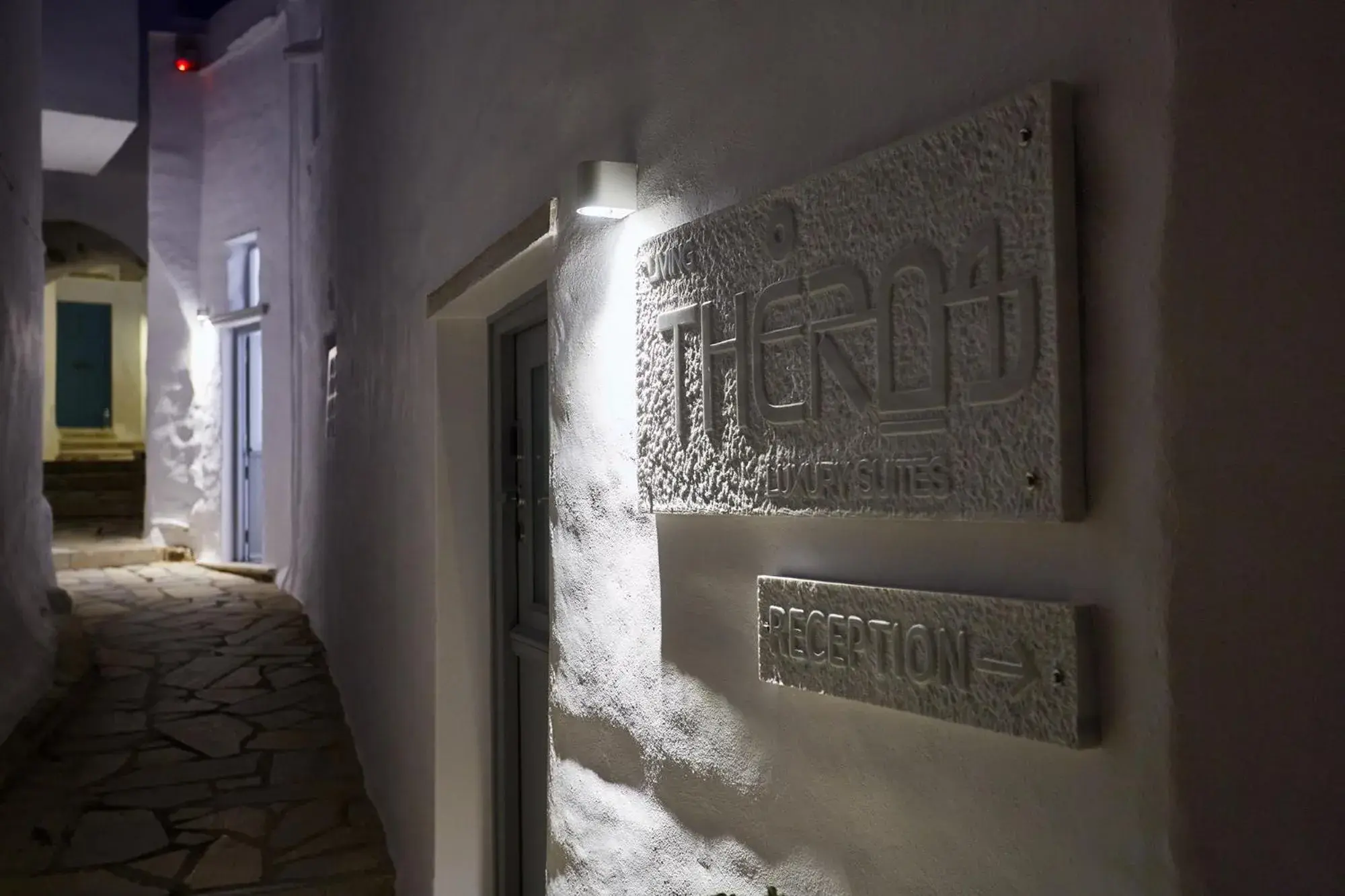 Facade/entrance in Living Theros Luxury Suites Facade/entrance in Living Theros Luxury Suites