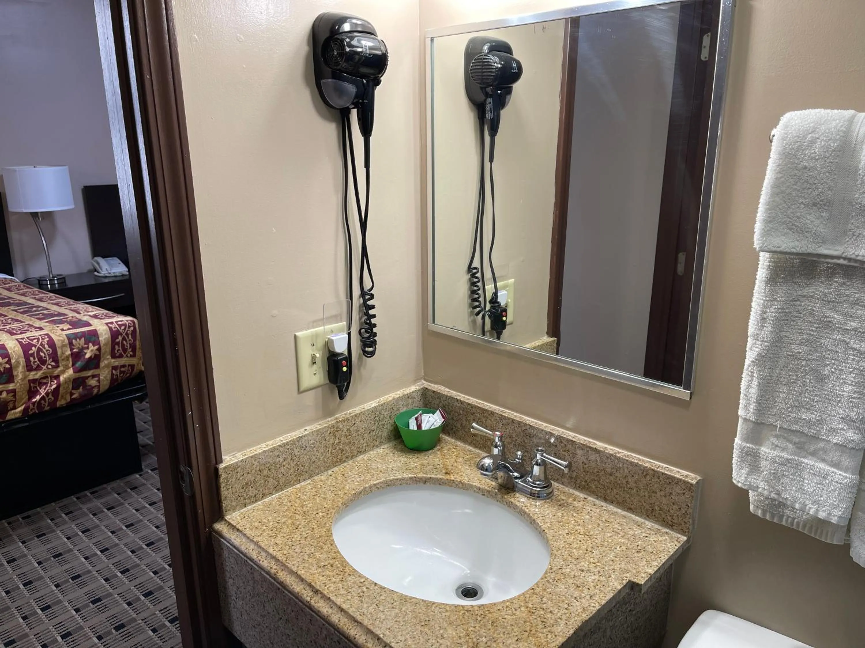 Bathroom, Bed in Economy Inn & Suites