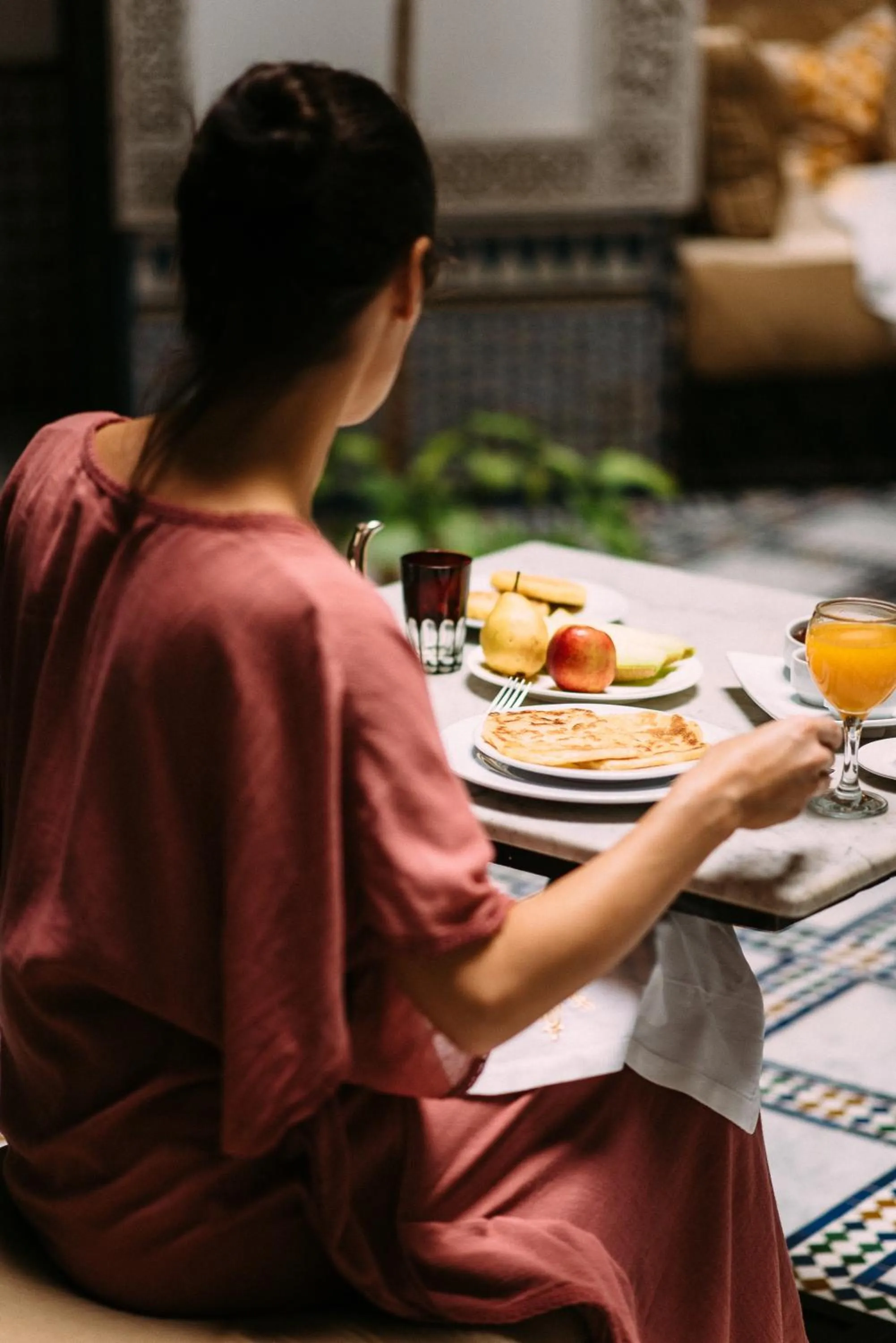 Restaurant/places to eat in Riad Maison Bleue and Spa