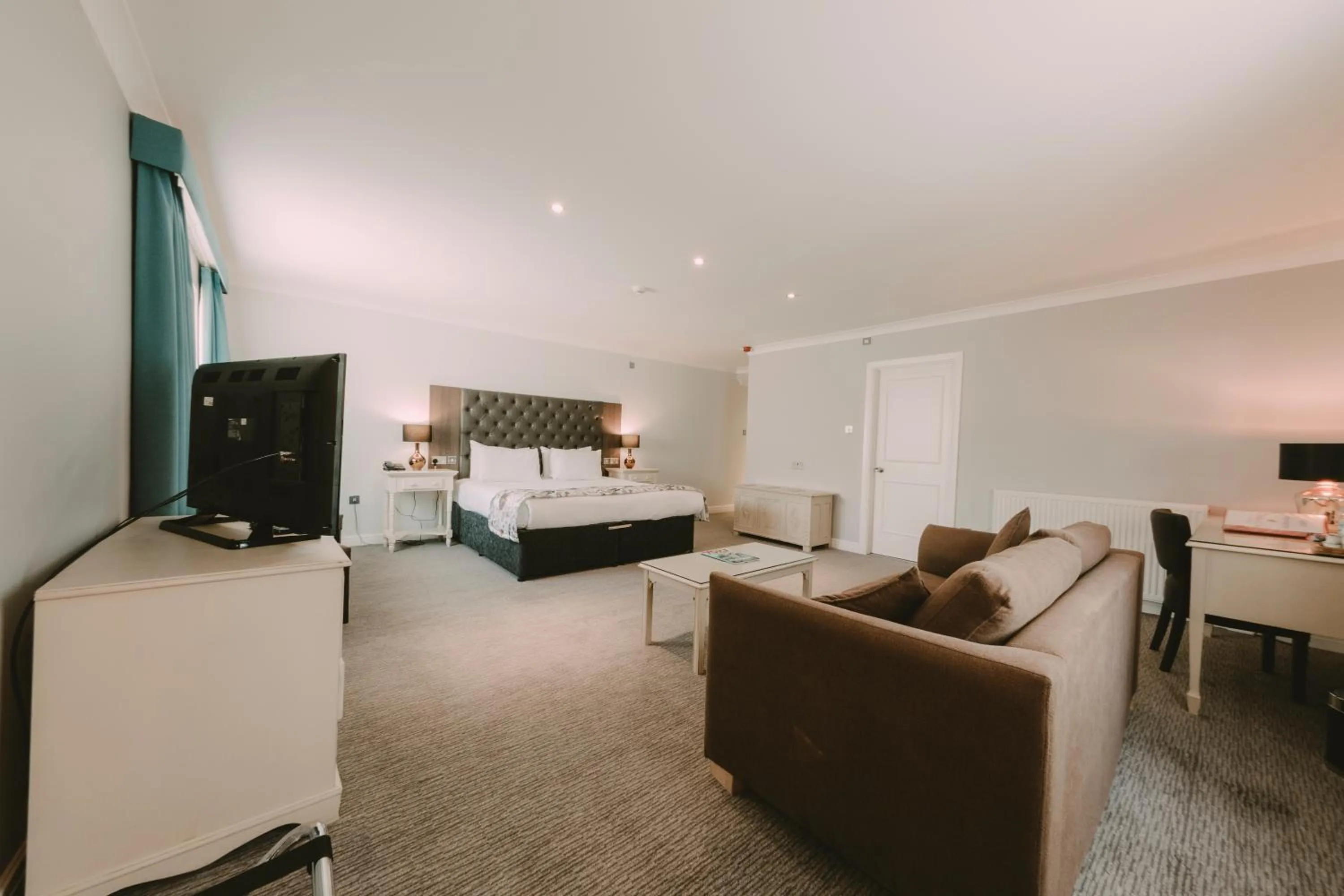 Seating area, Bed in Cwrt Bleddyn Hotel & Spa