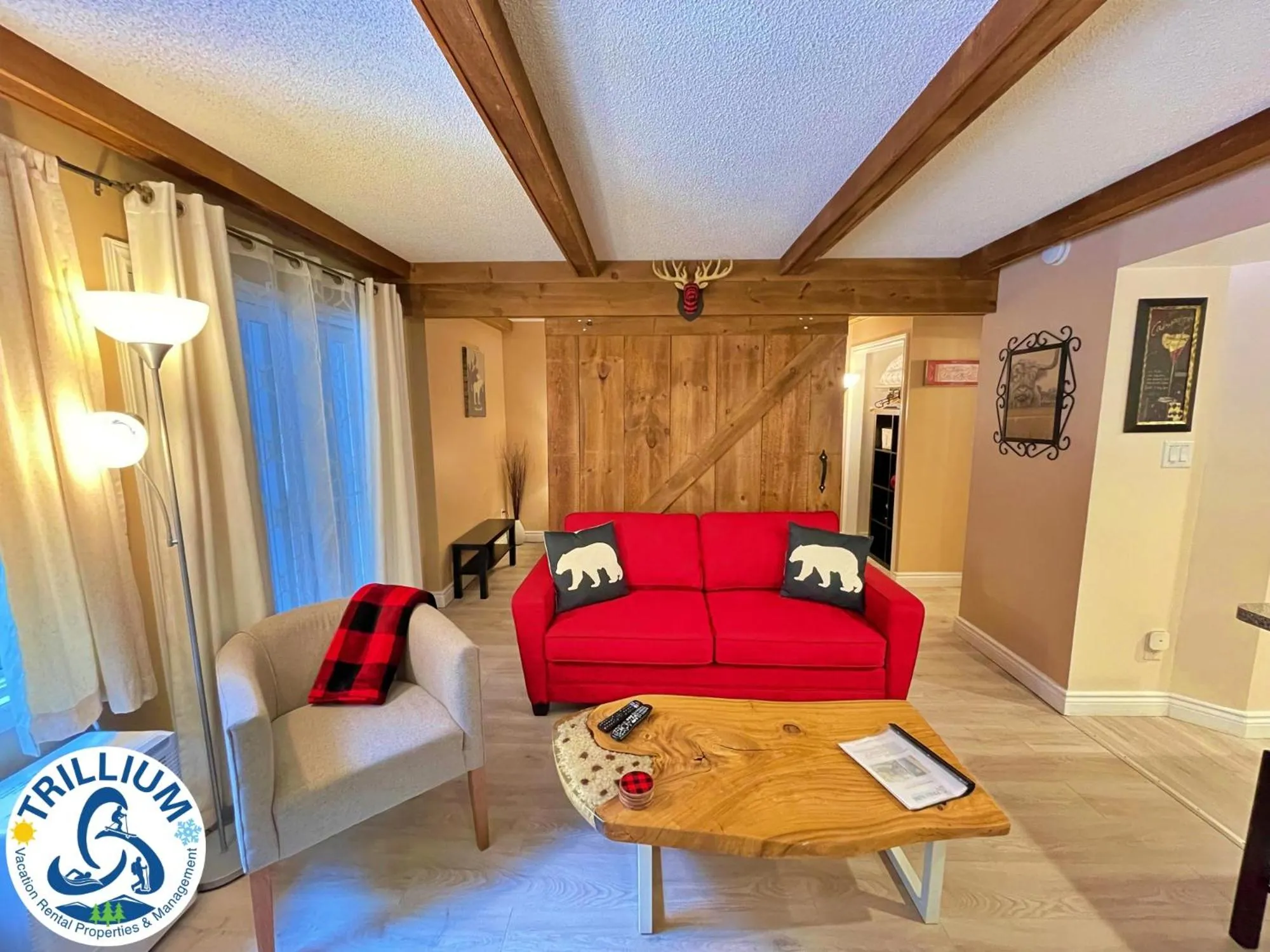 Bed in Rustic Mountainside Chalet