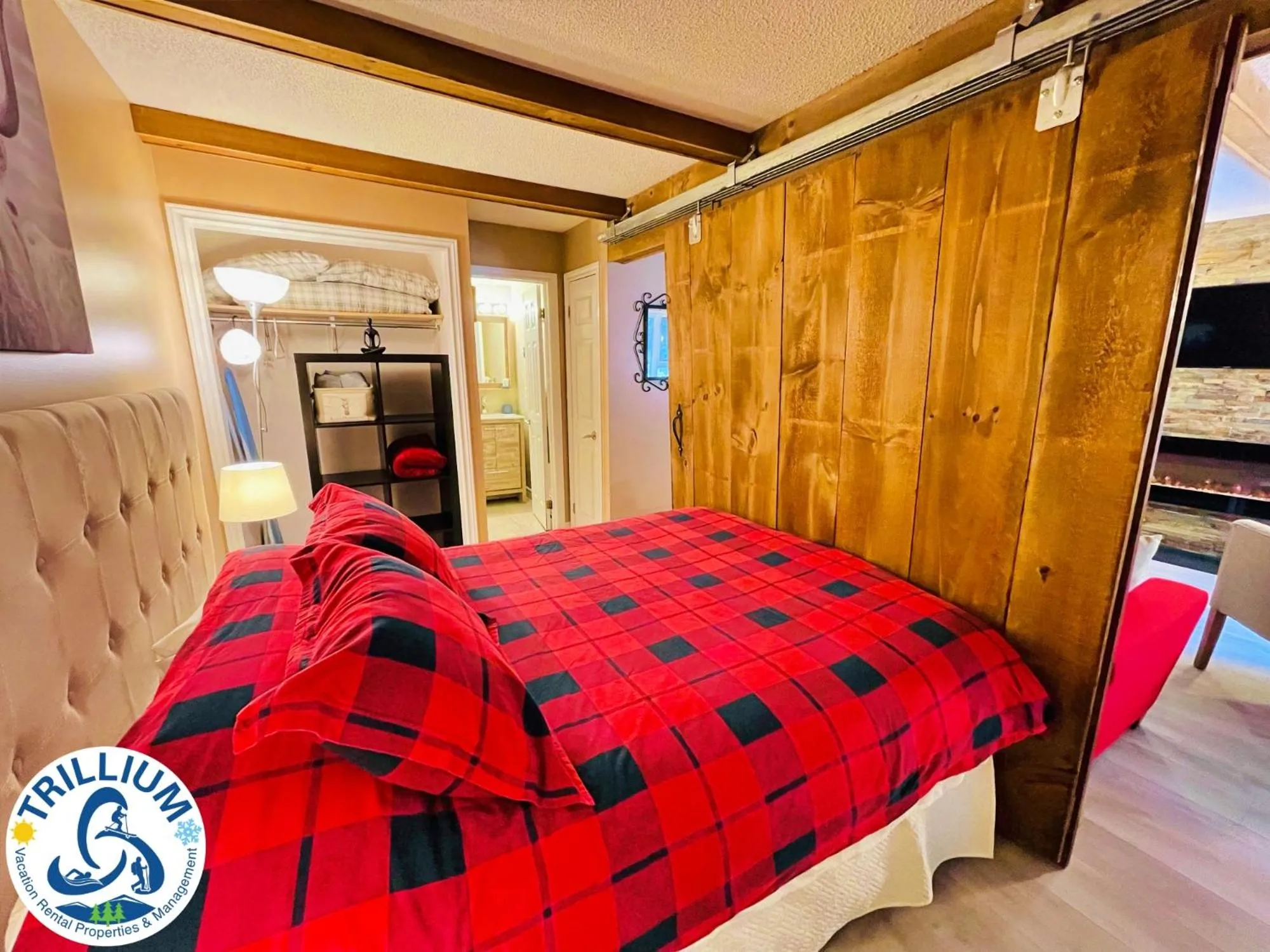Bed in Rustic Mountainside Chalet