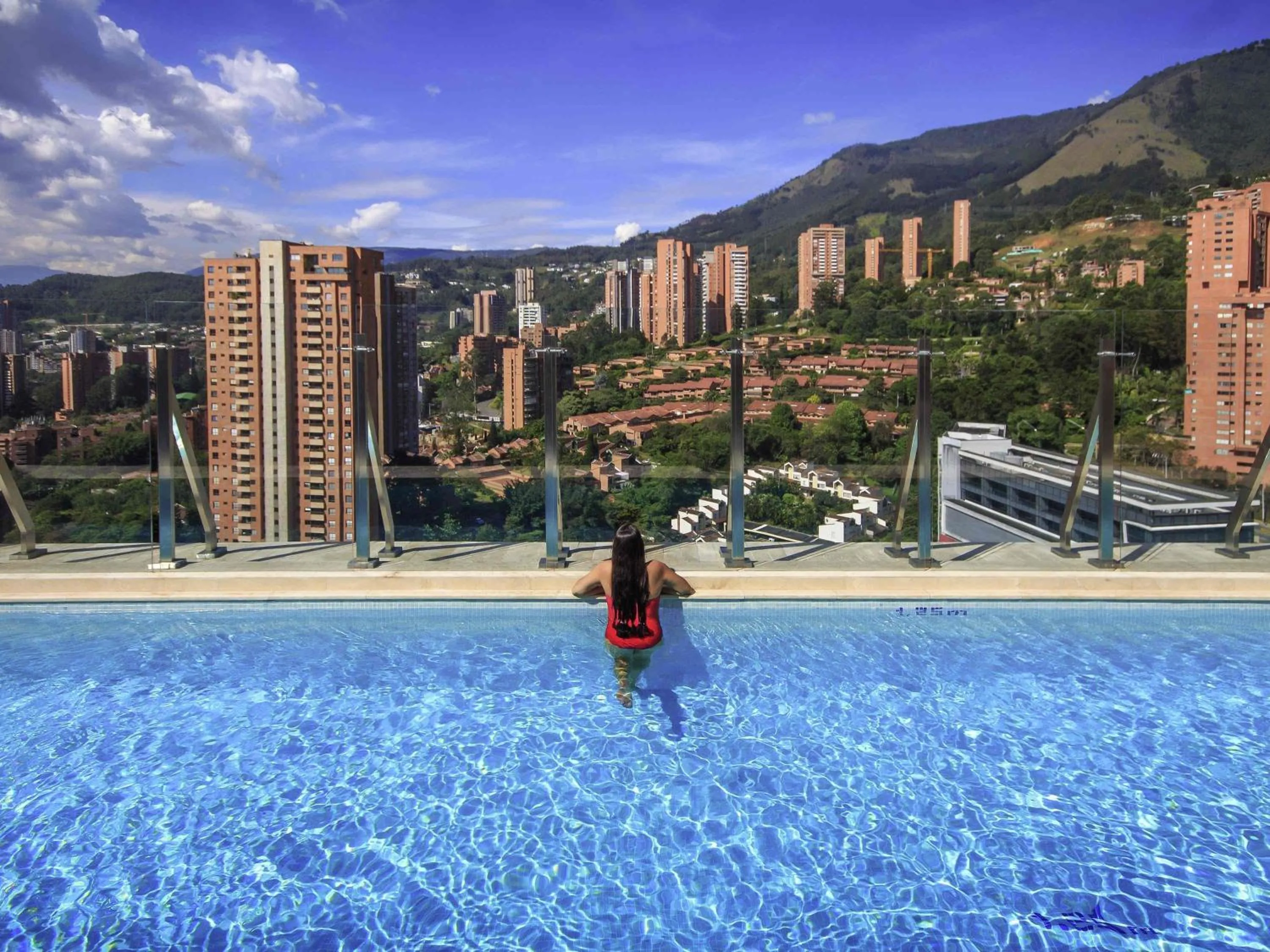 Pool view in Novotel Medellin El Tesoro