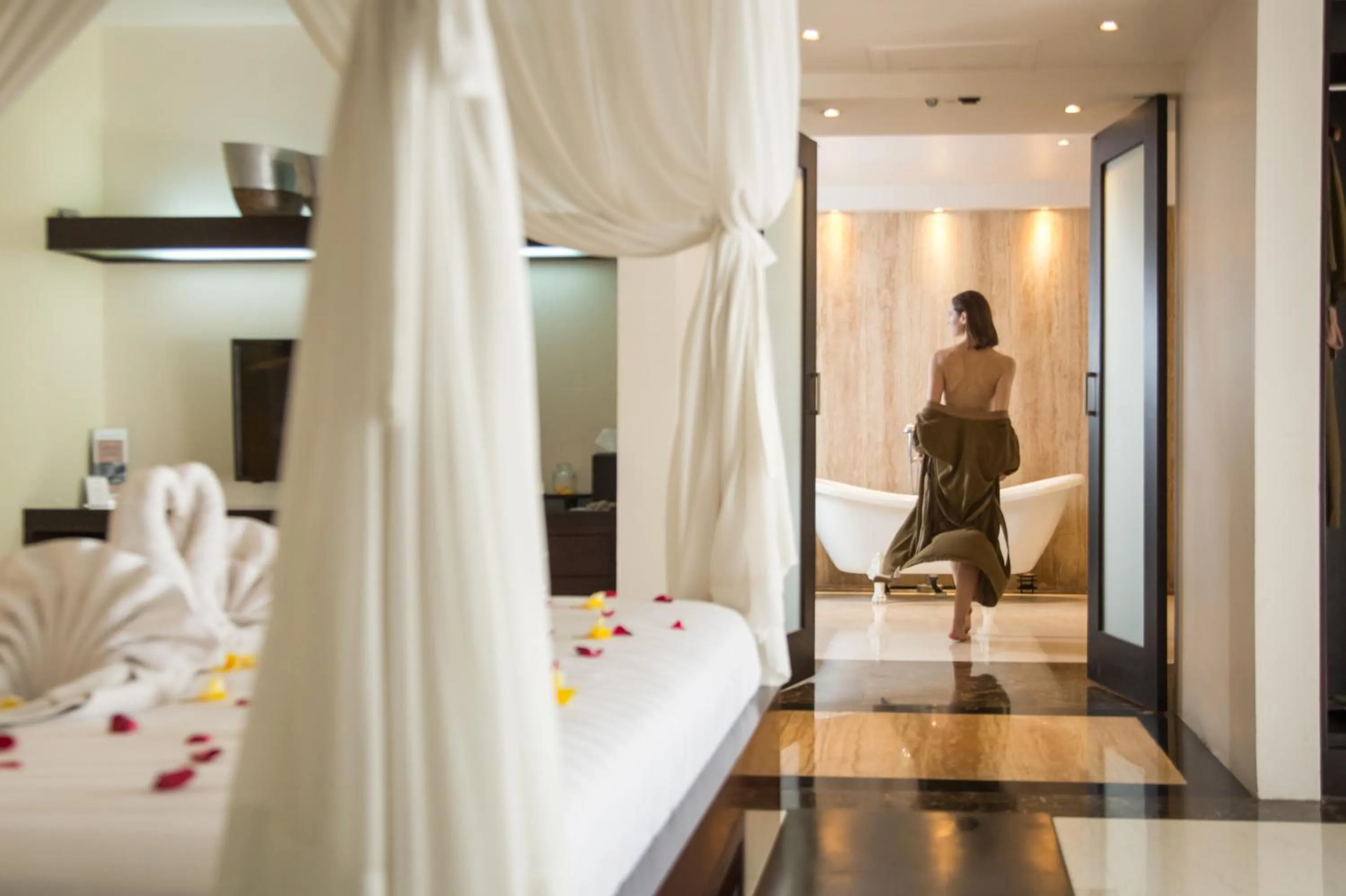 Bathroom, Bed in Villa Air Bali Boutique Resort and Spa