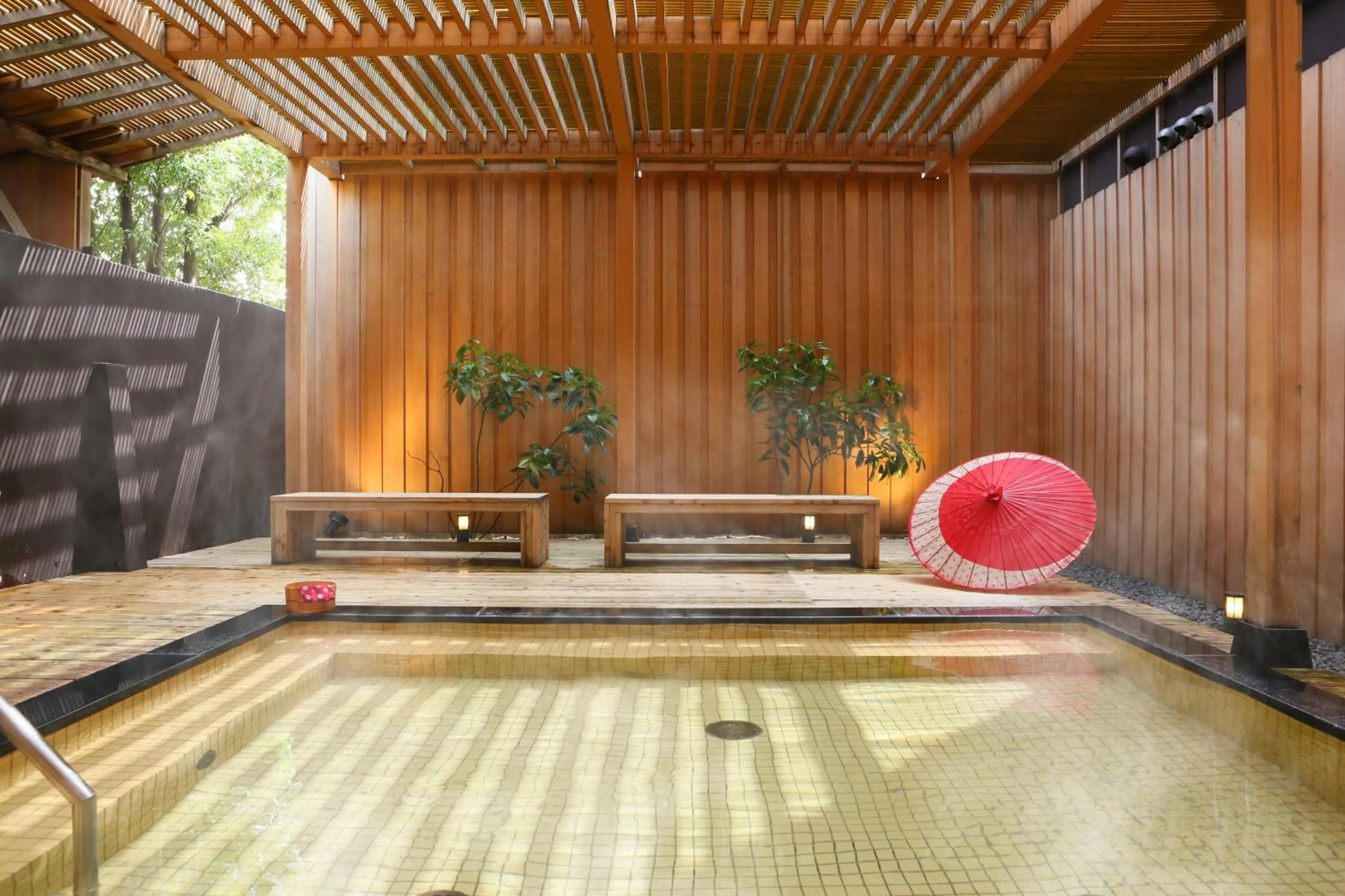 Open Air Bath in Ooedo Onsen Monogatari Awara