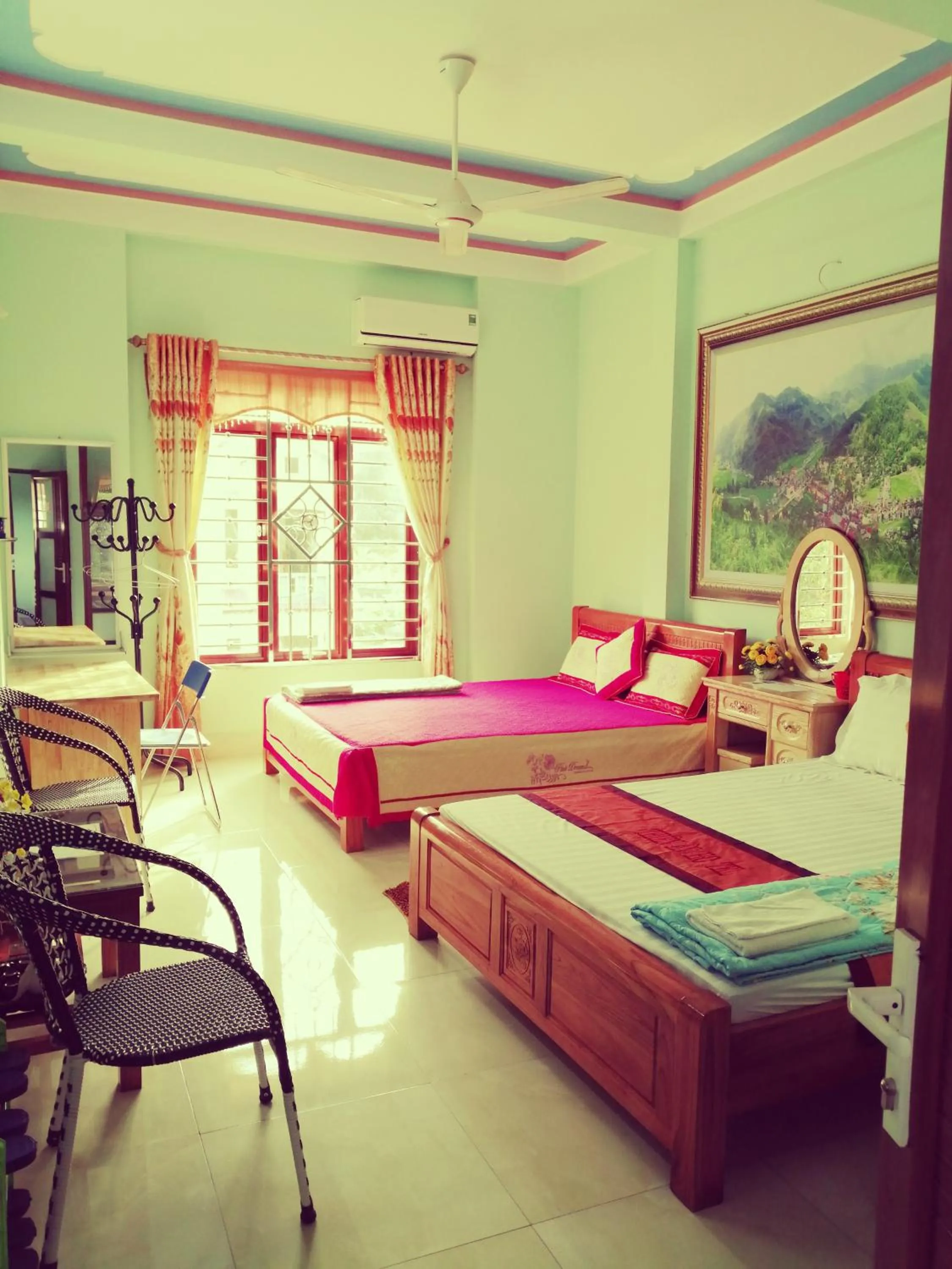 Bed in Yen Minh Hotel Thien An