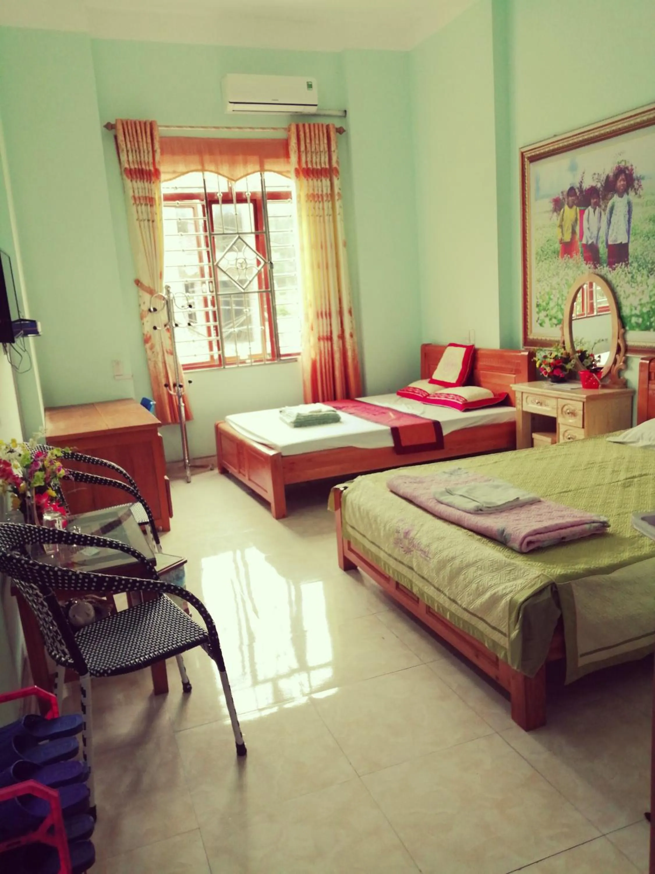 Bed in Yen Minh Hotel Thien An