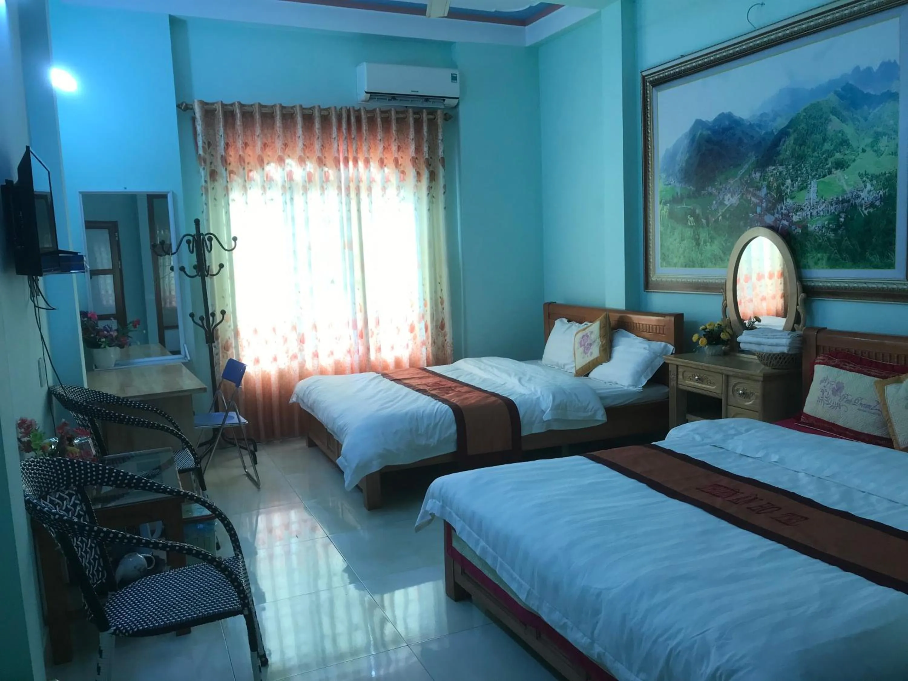 Bed in Yen Minh Hotel Thien An