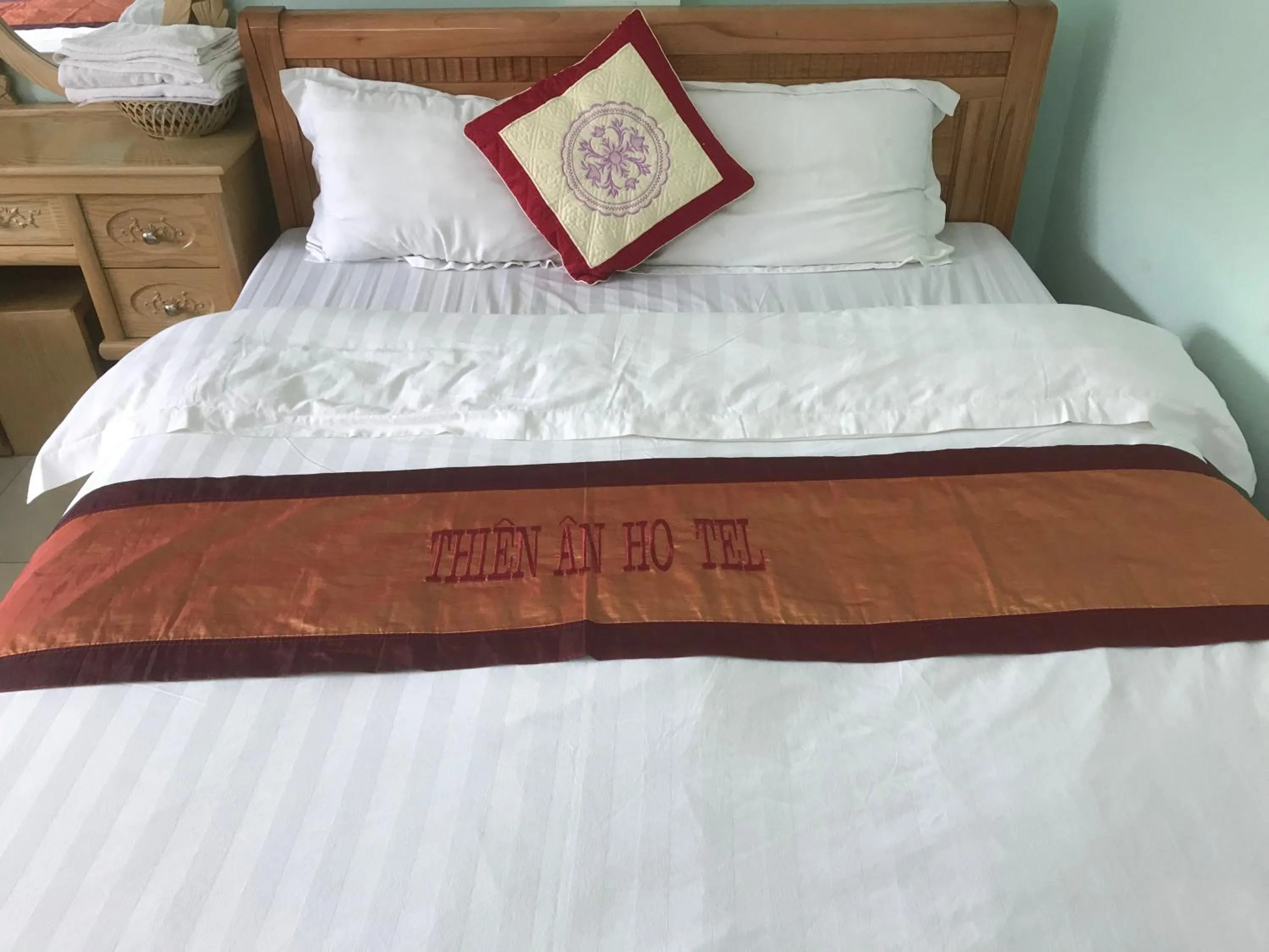 Bed in Yen Minh Hotel Thien An