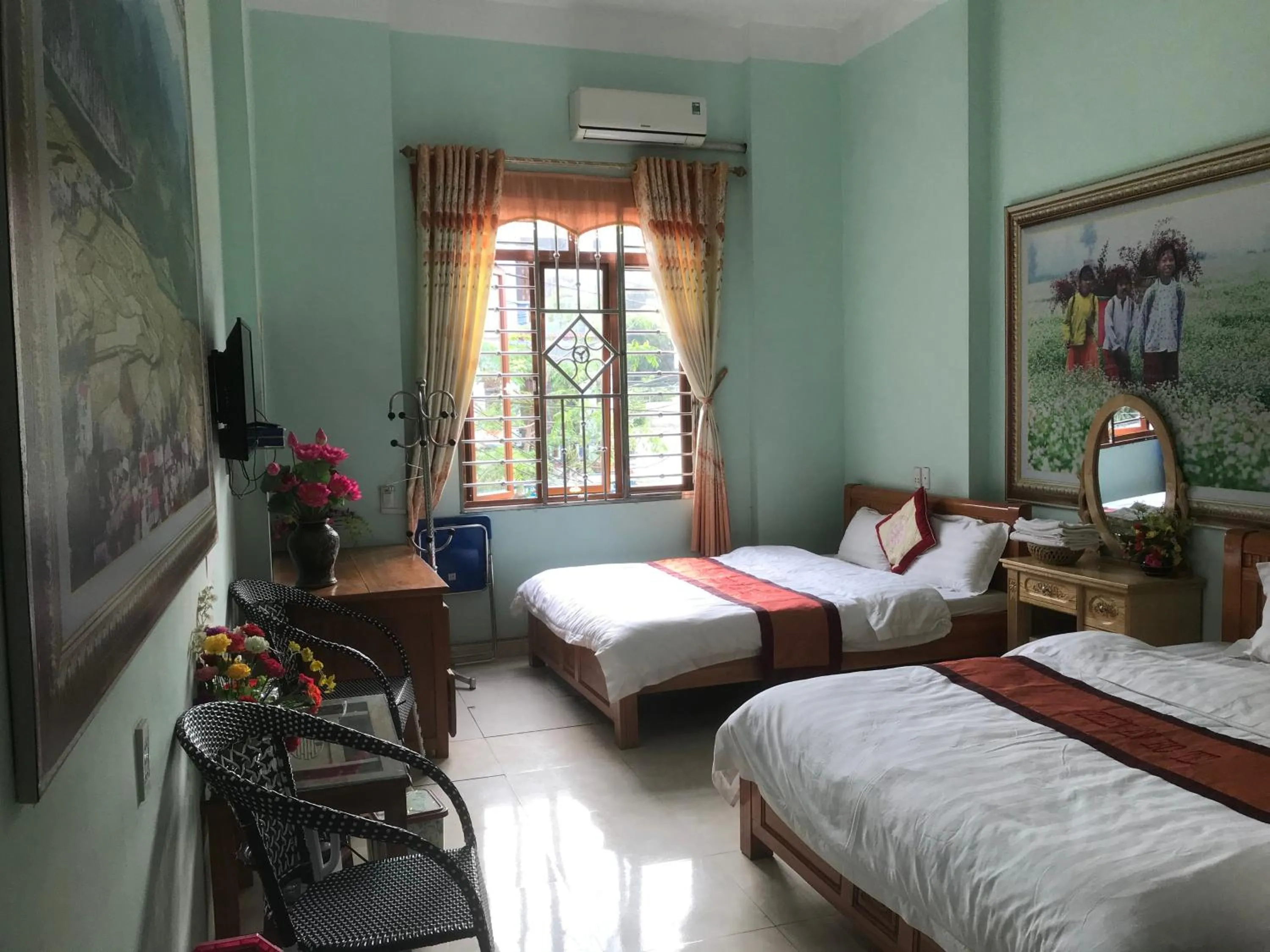 Bed in Yen Minh Hotel Thien An