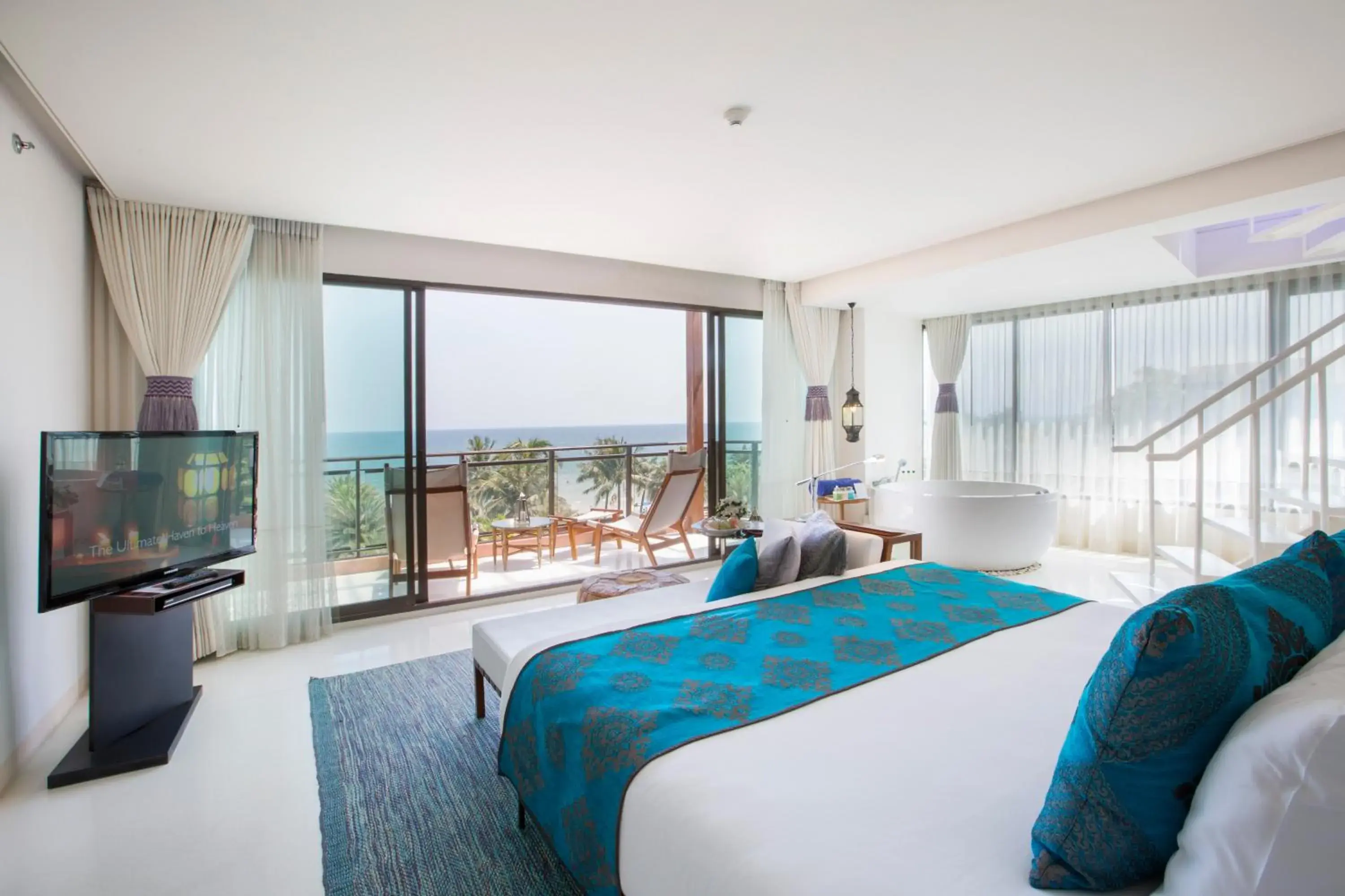 Balcony/Terrace, Bed in Marrakesh Hua Hin Resort & Spa Balcony/Terrace, Bed in Marrakesh Hua Hin Resort & Spa