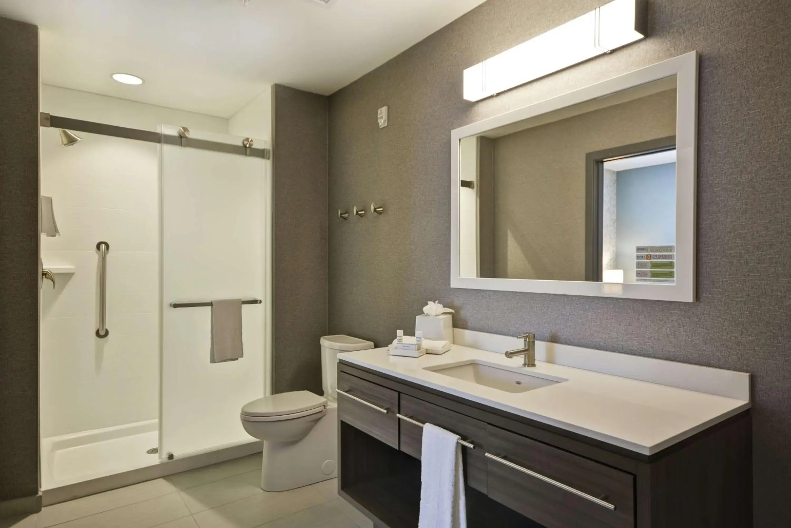 Bathroom in Home2 Suites by Hilton Queensbury Lake George Bathroom in Home2 Suites by Hilton Queensbury Lake George