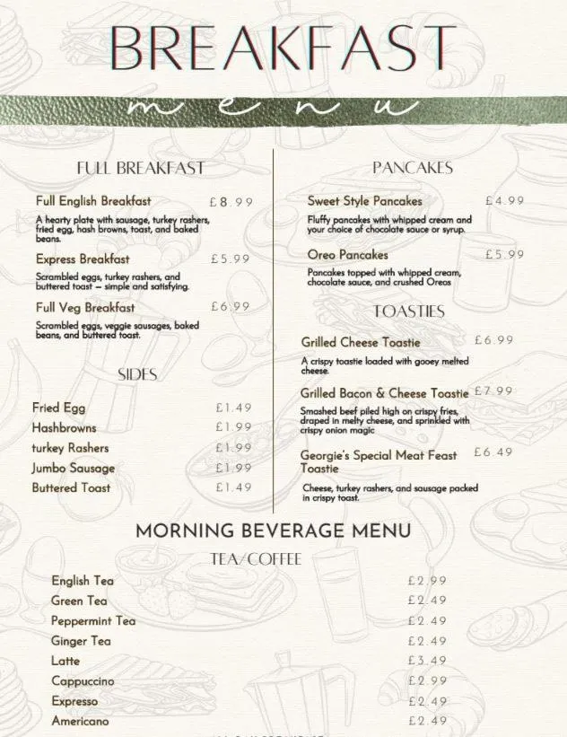 English/Irish breakfast in George And Dragon Place