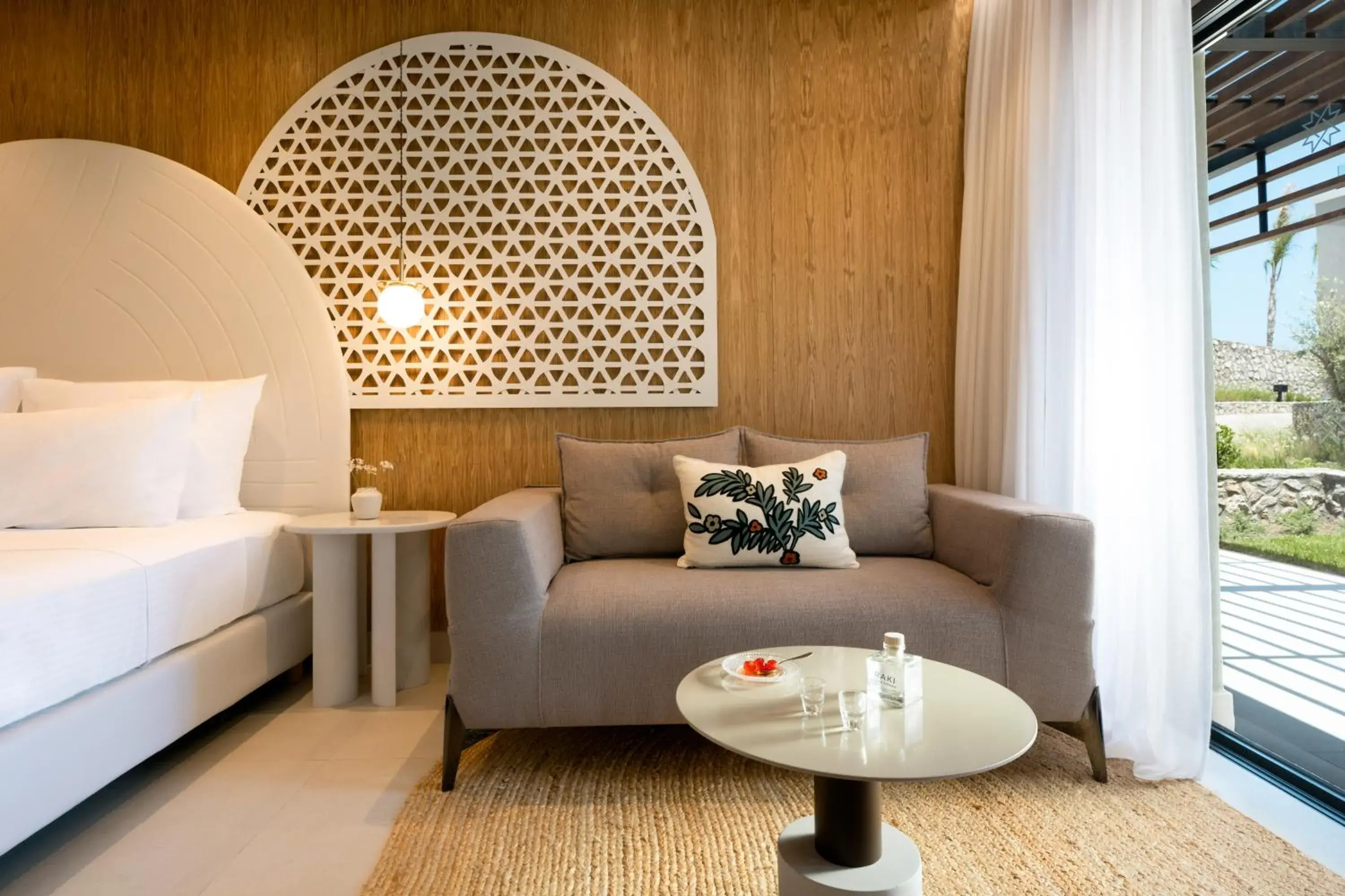 Seating area, Bed in Mitsis Rodos Village Seating area, Bed in Mitsis Rodos Village