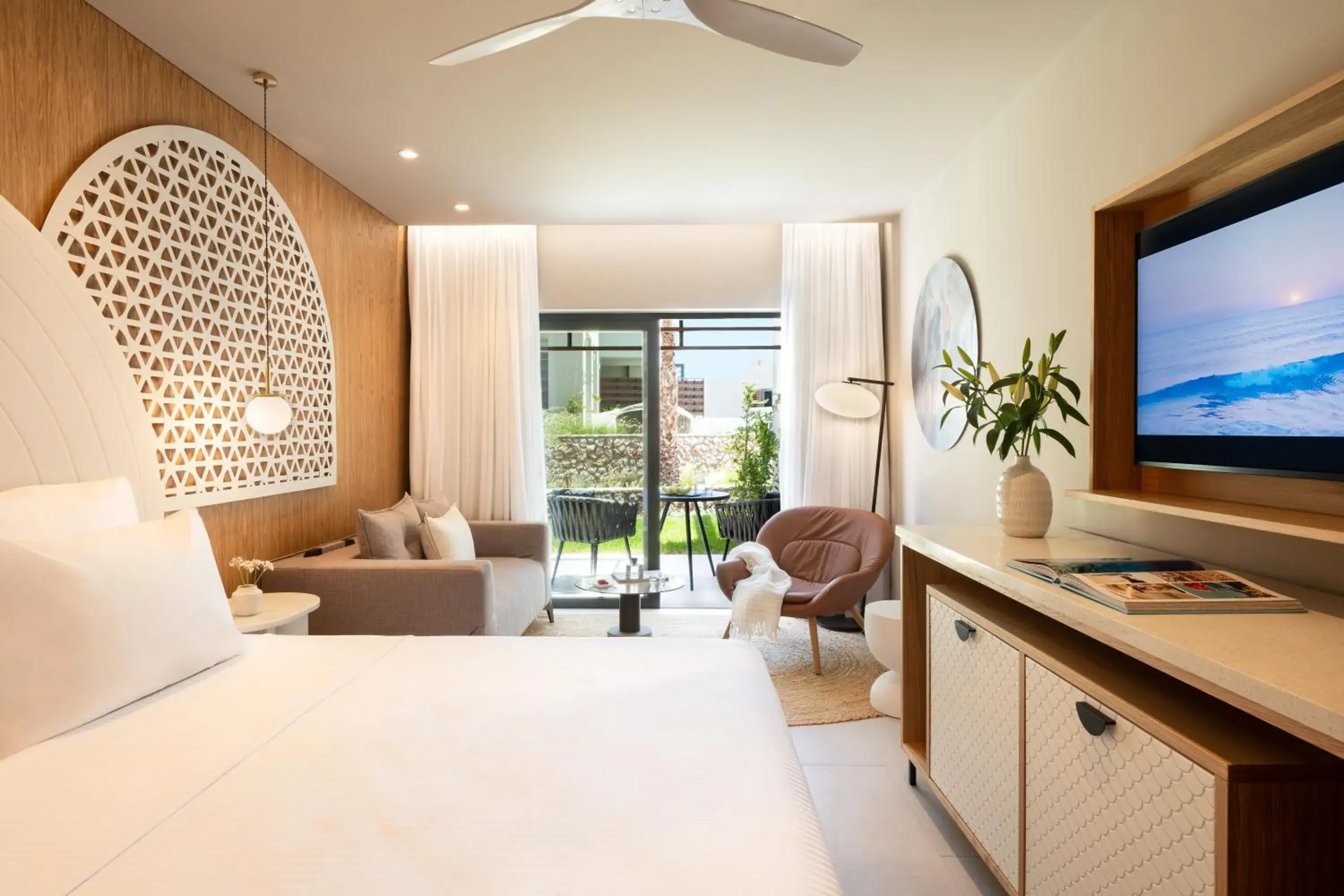 Bedroom, Bed in Mitsis Rodos Village Bedroom, Bed in Mitsis Rodos Village