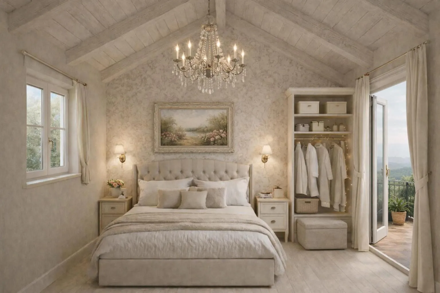 Bedroom, Bed in House Garden Loft