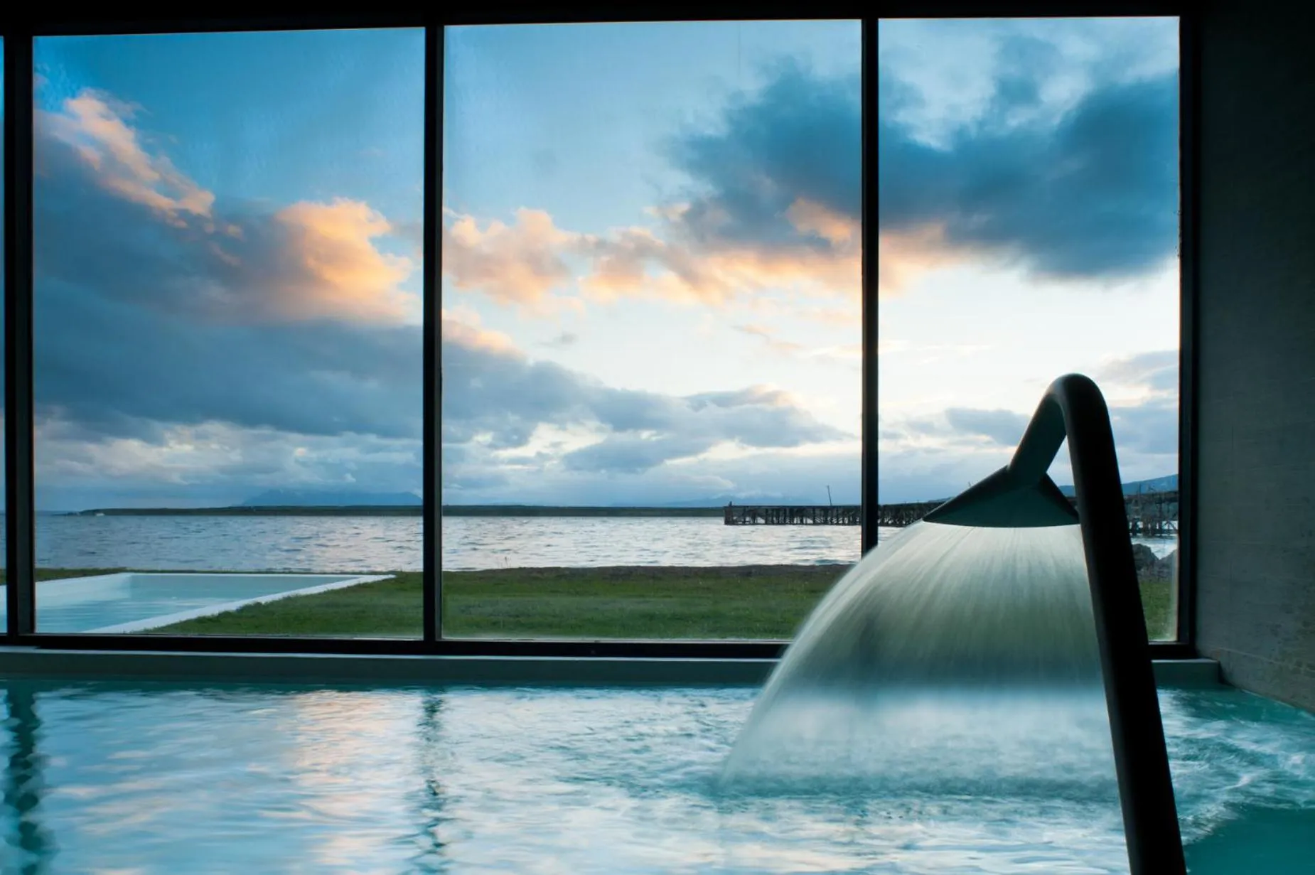 Pool view in The Singular Patagonia Hotel