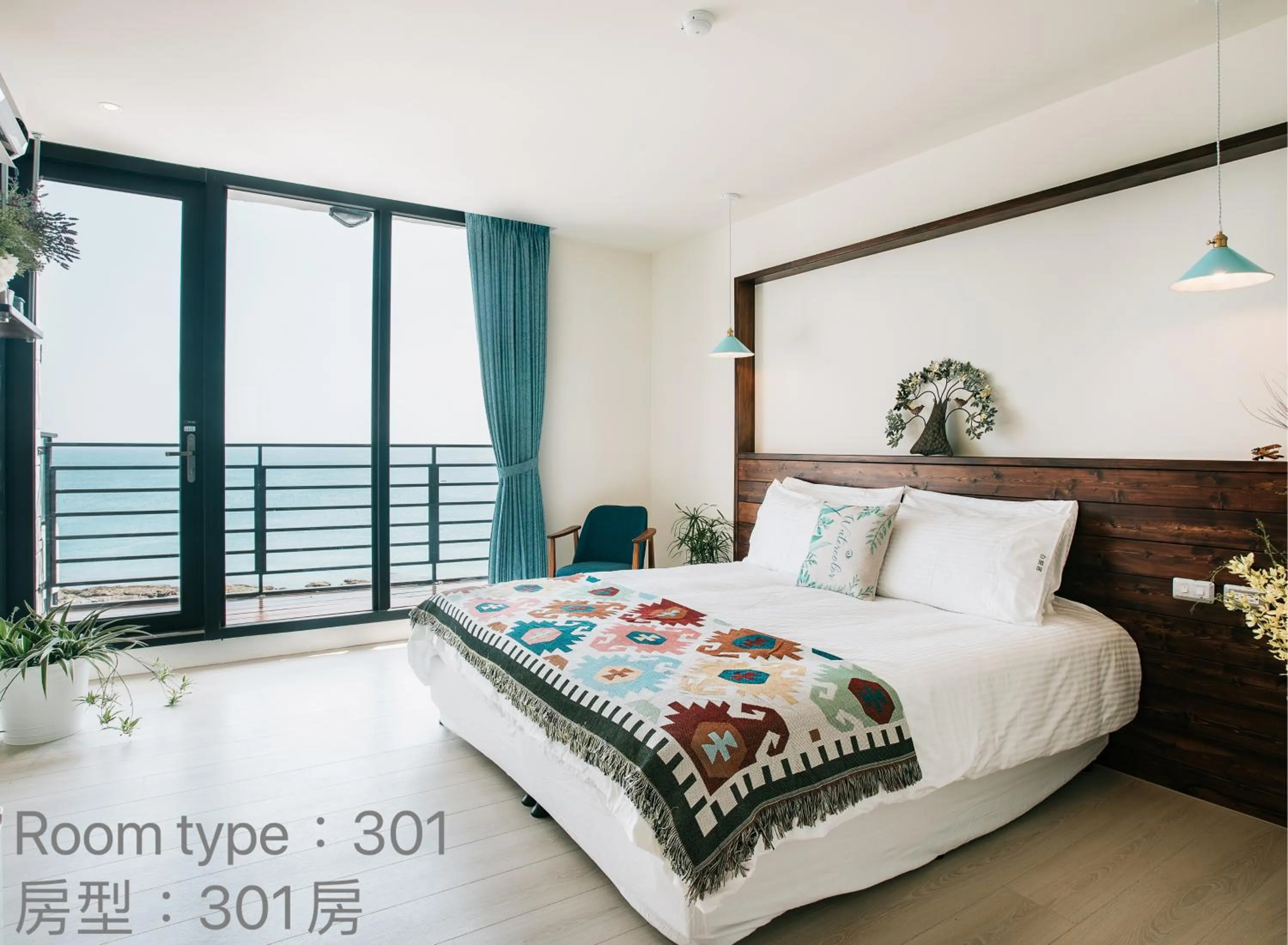 Sea view, Bed in Chuanfanrock Haku Beach Days Inn