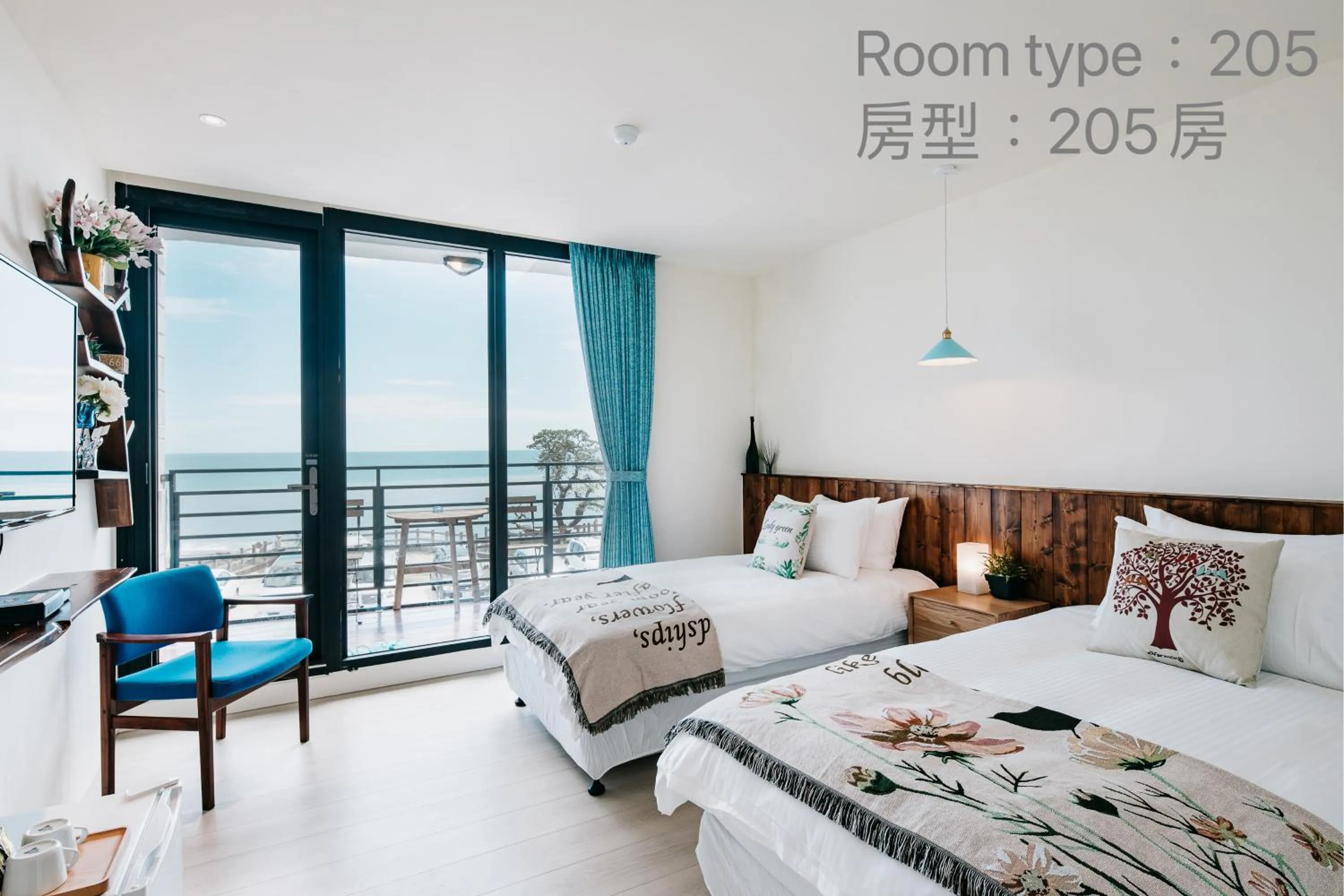 Sea view, Bed in Chuanfanrock Haku Beach Days Inn