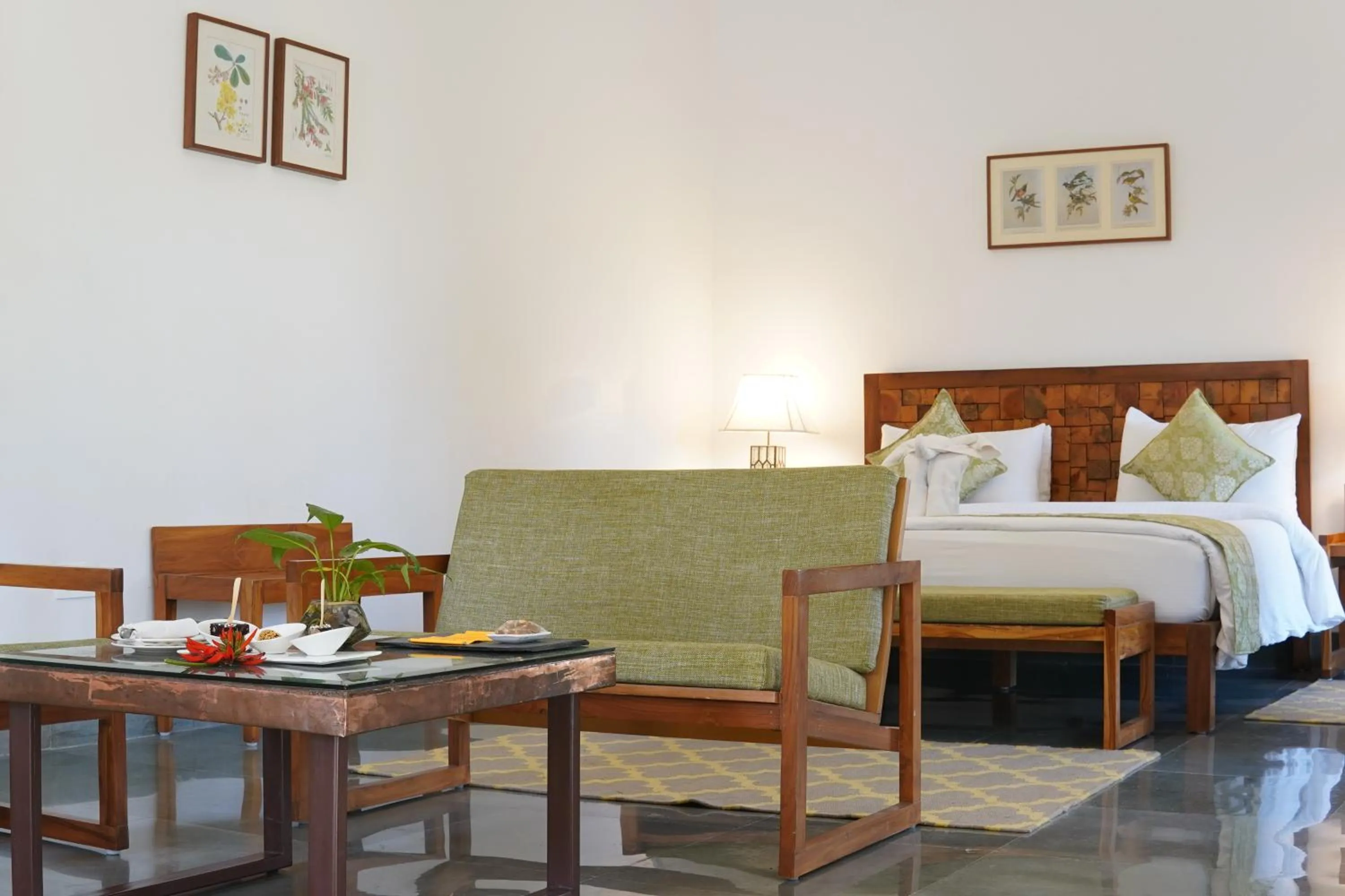 View (from property/room), Bed in Saraca Resort & Spa Corbett