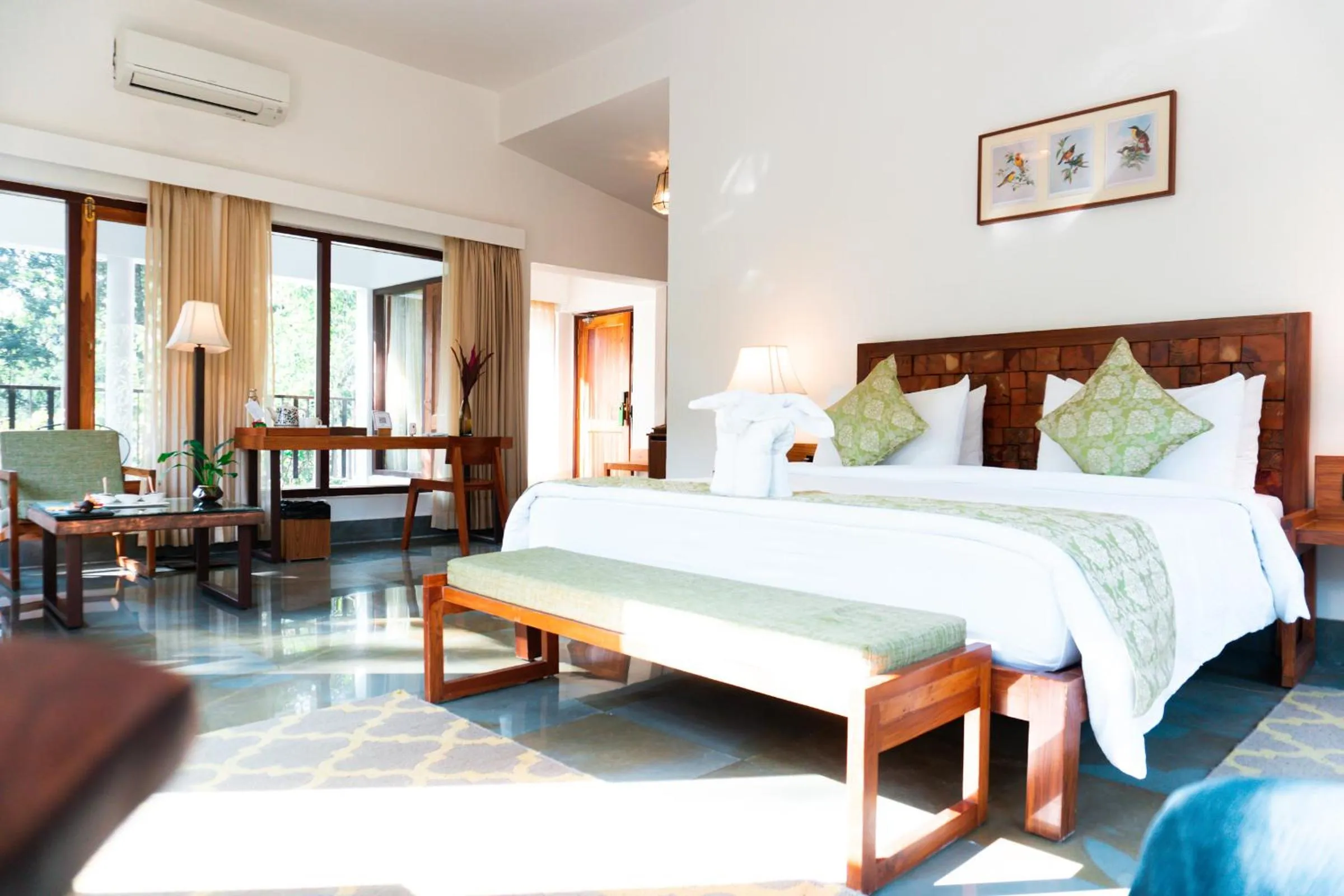 View (from property/room), Bed in Saraca Resort & Spa Corbett