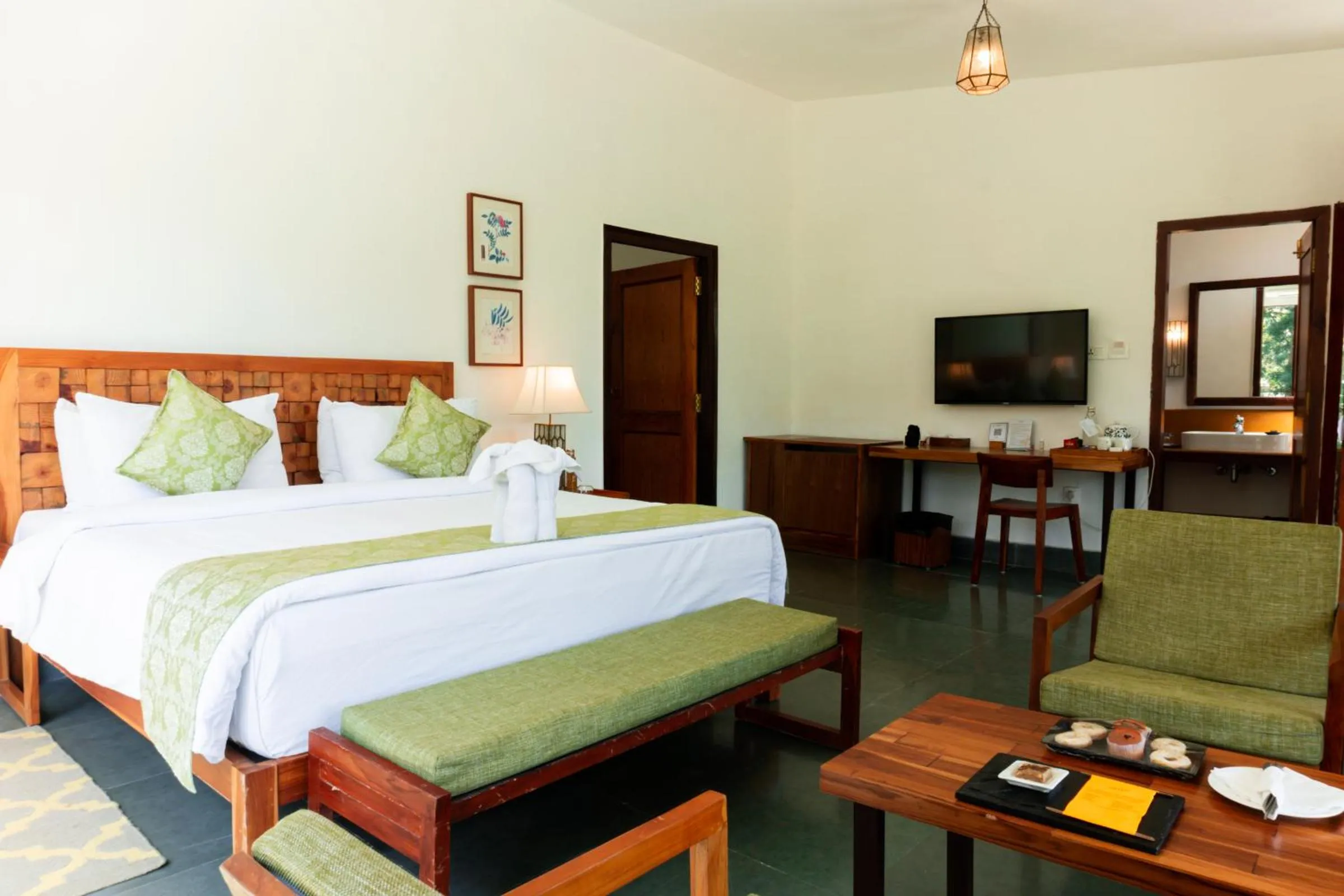 View (from property/room), Bed in Saraca Resort & Spa Corbett
