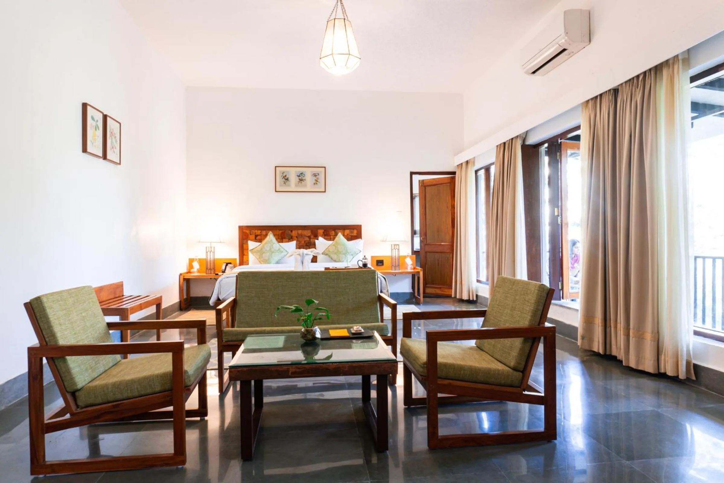 View (from property/room), Bed in Saraca Resort & Spa Corbett