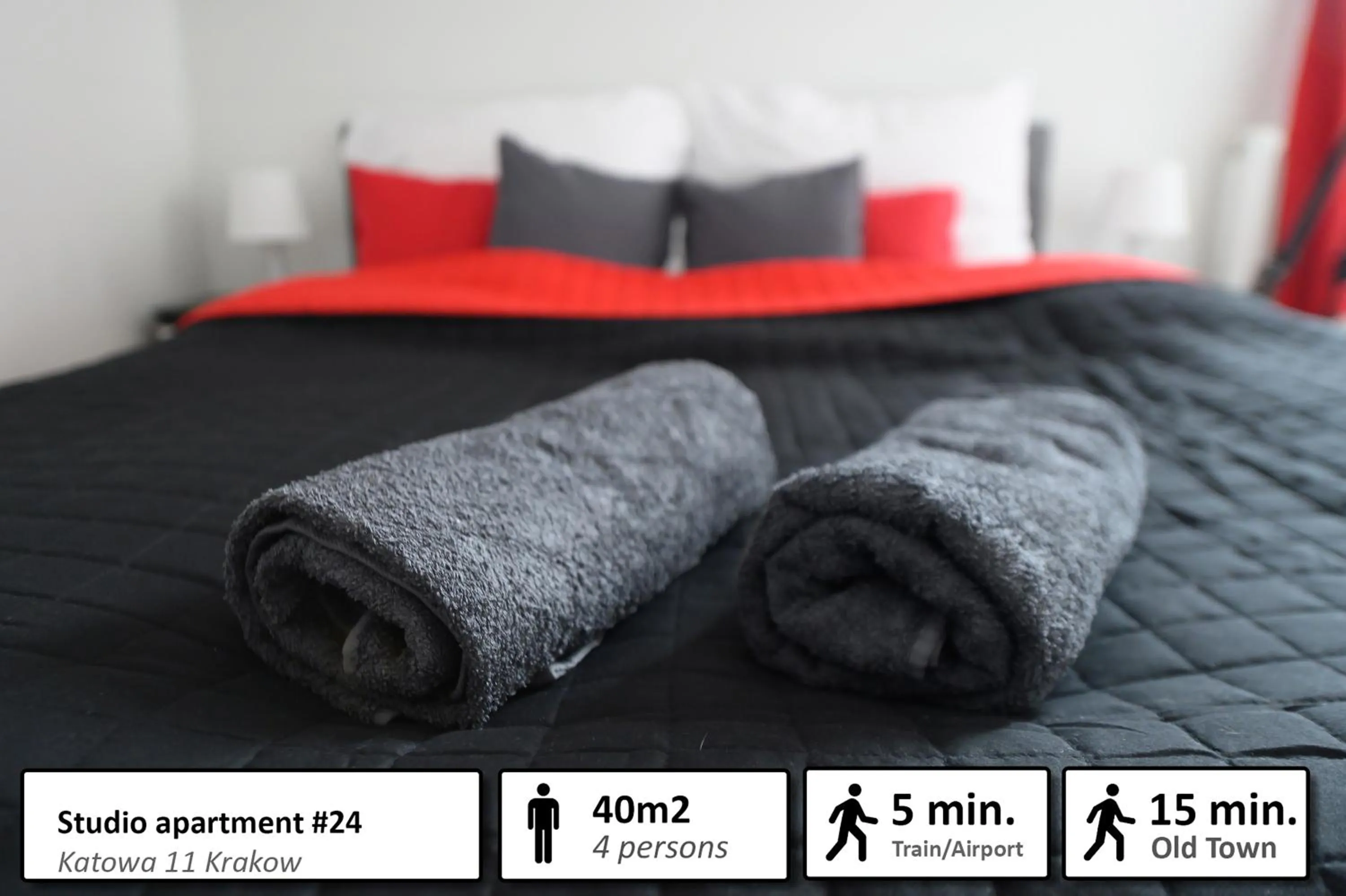 Bed in Station Apartments Katowa 11