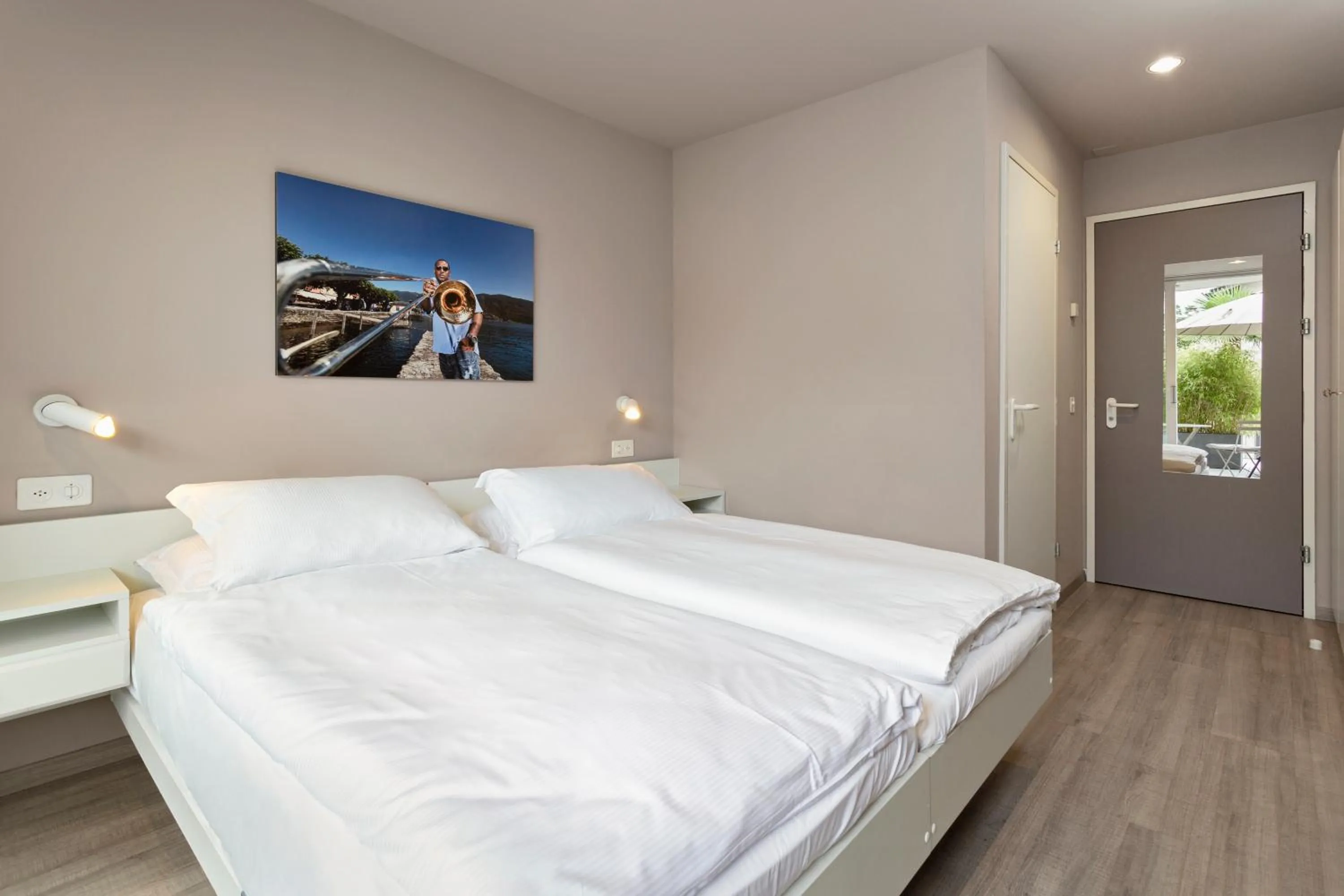 Bed in Jazz Hotel Ascona