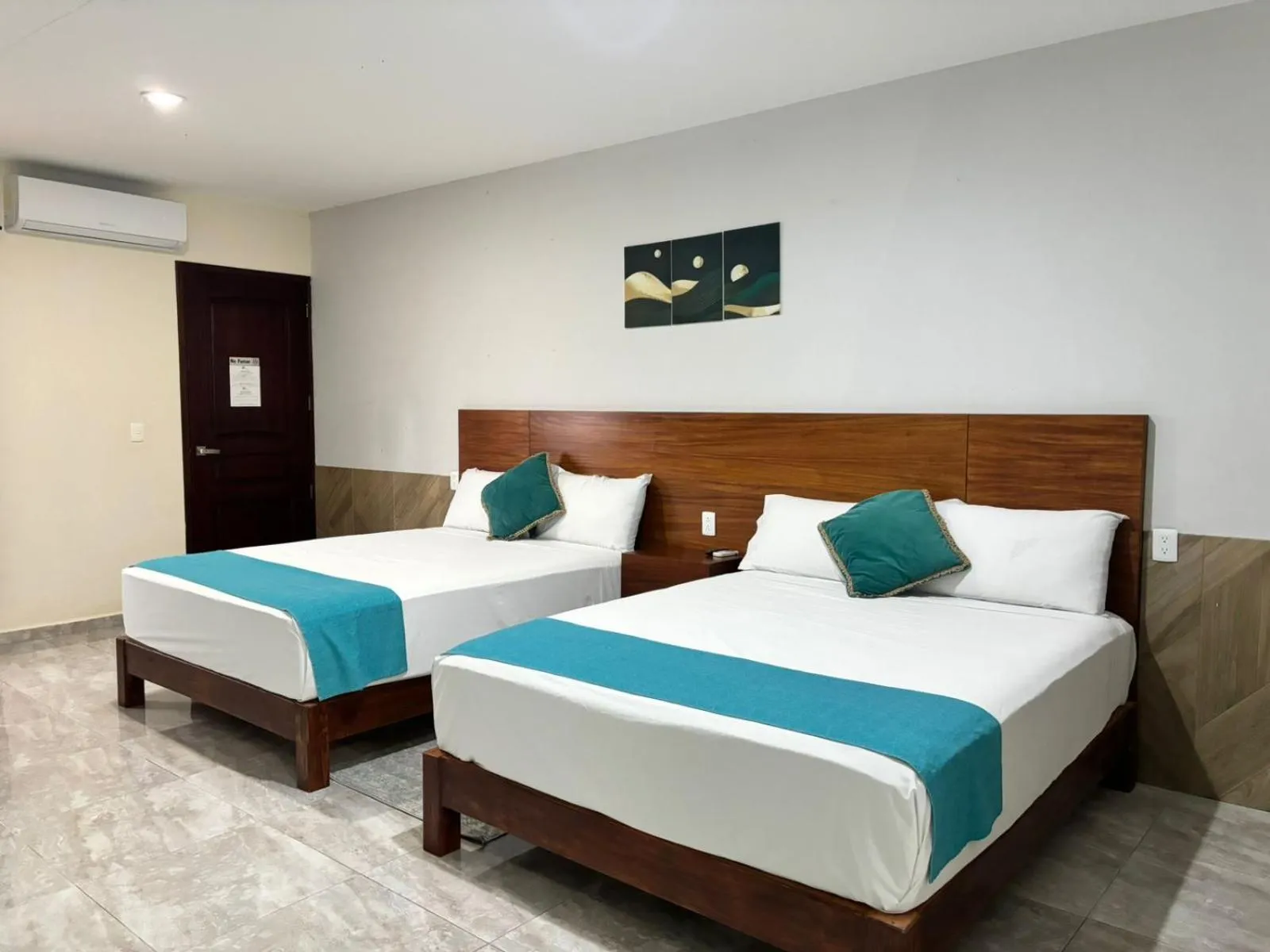 Bed in Hotel Awazul Bacalar