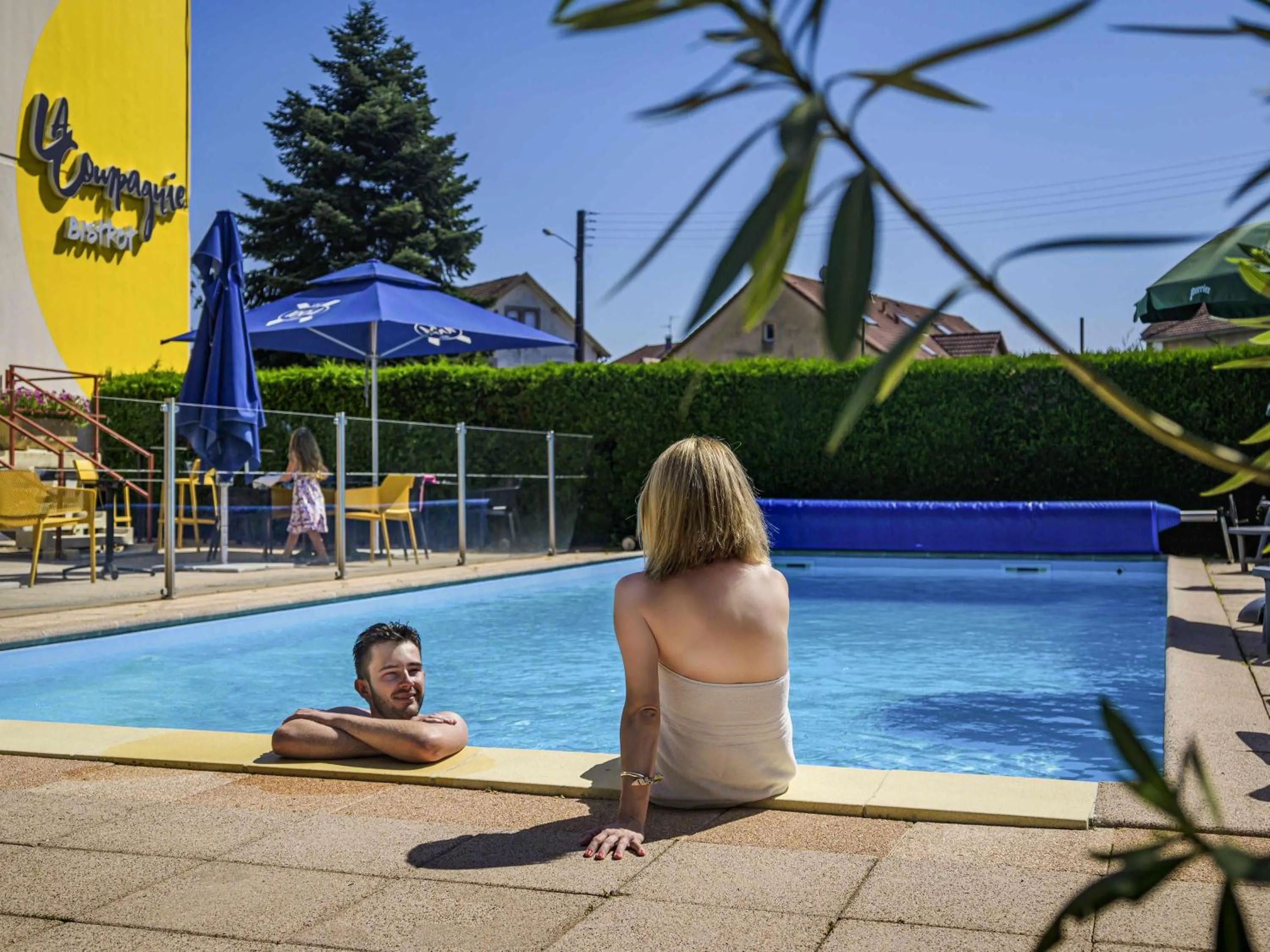 Pool view in ibis Belfort Danjoutin