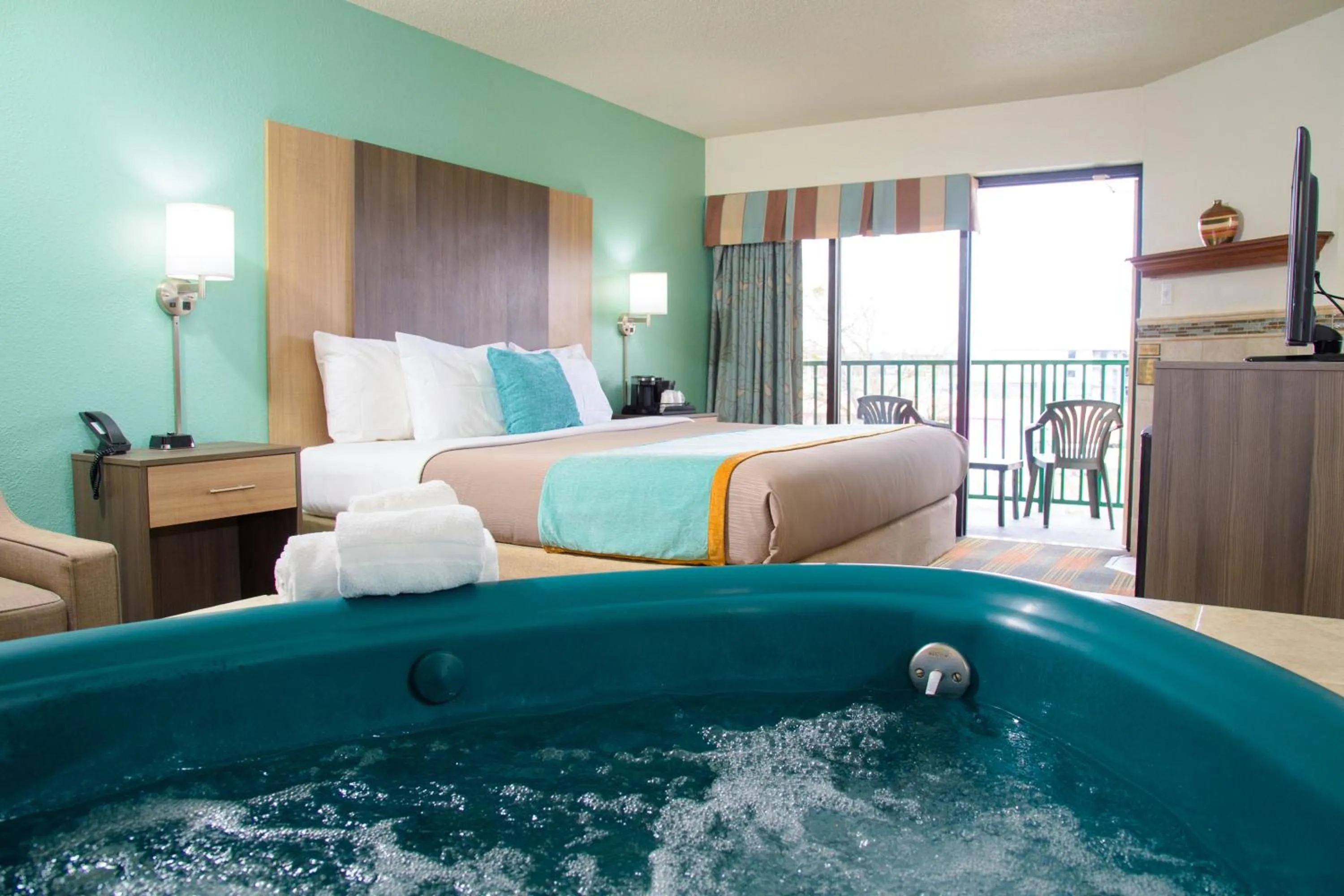 Bed in Pigeon River Inn