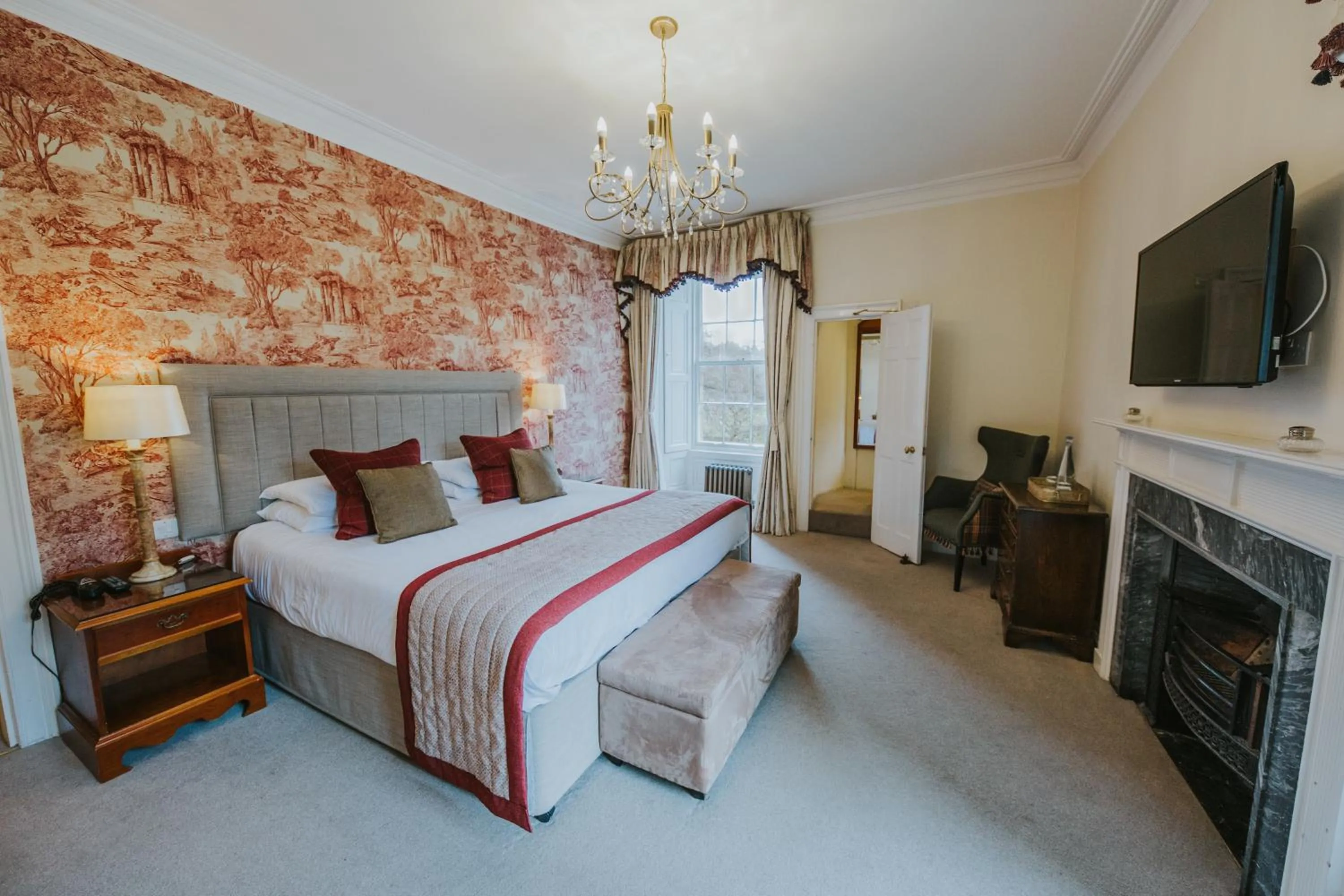Bedroom, Bed in Carberry Tower Mansion House and Estate