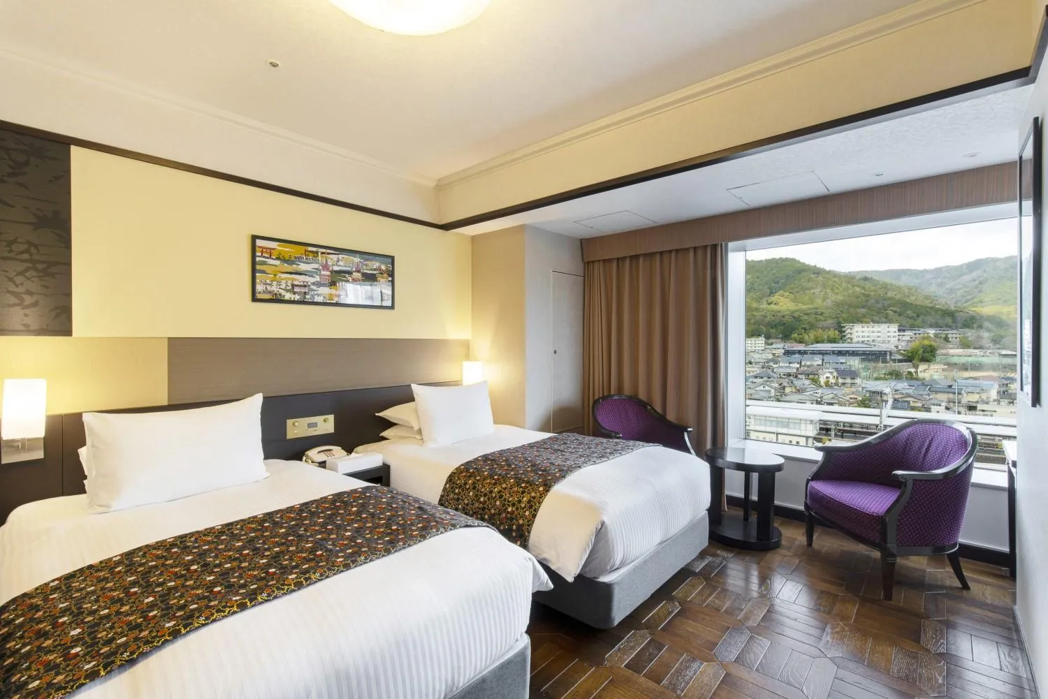 View (from property/room), Bed in Kyoto Yamashina Hotel Sanraku