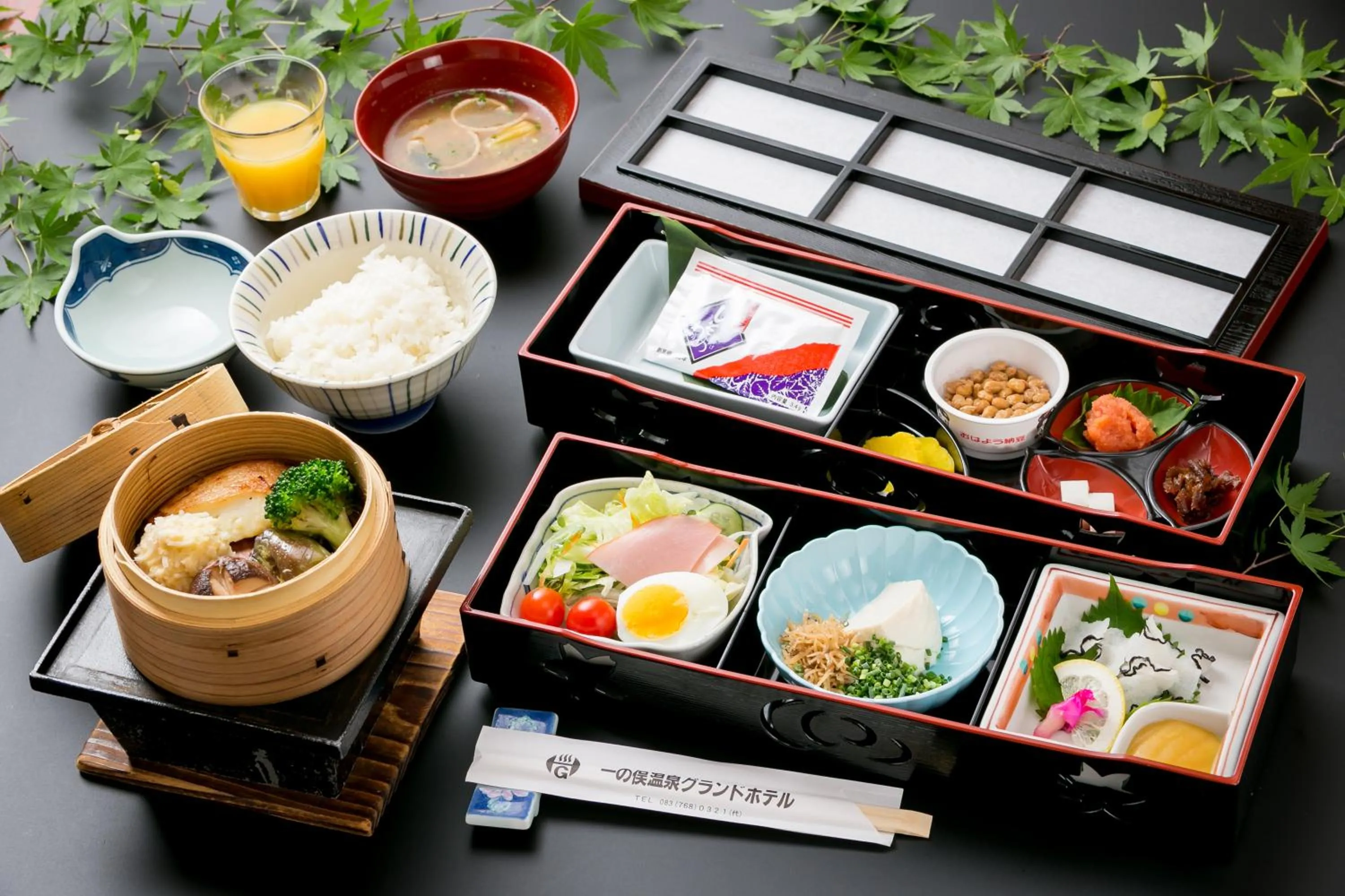 Asian breakfast in Ichinomata Onsen Grand Hotel