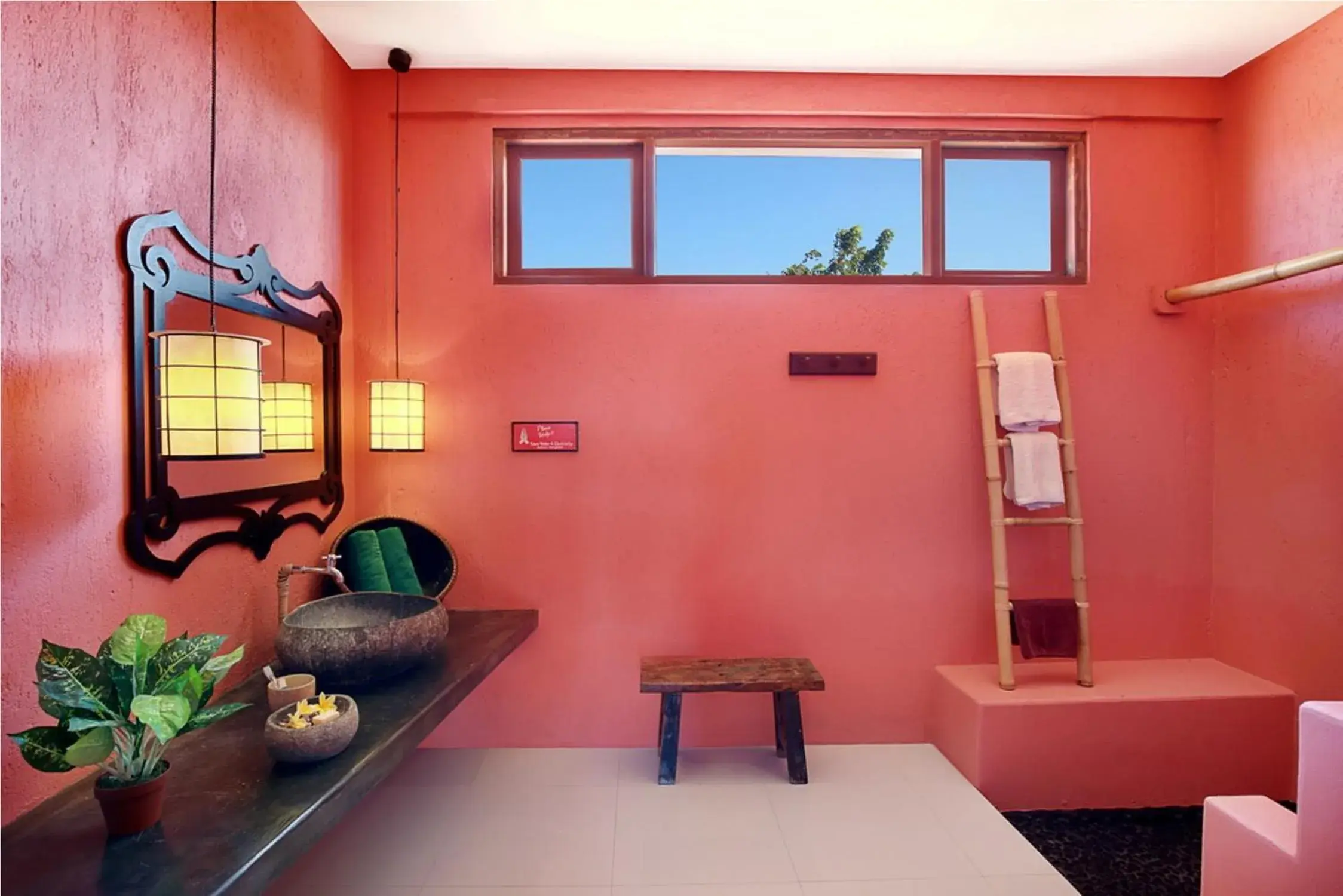 Bathroom in PinkCoco Uluwatu - Constant Surprises & for Cool Adults Only Bathroom in PinkCoco Uluwatu - Constant Surprises & for Cool Adults Only