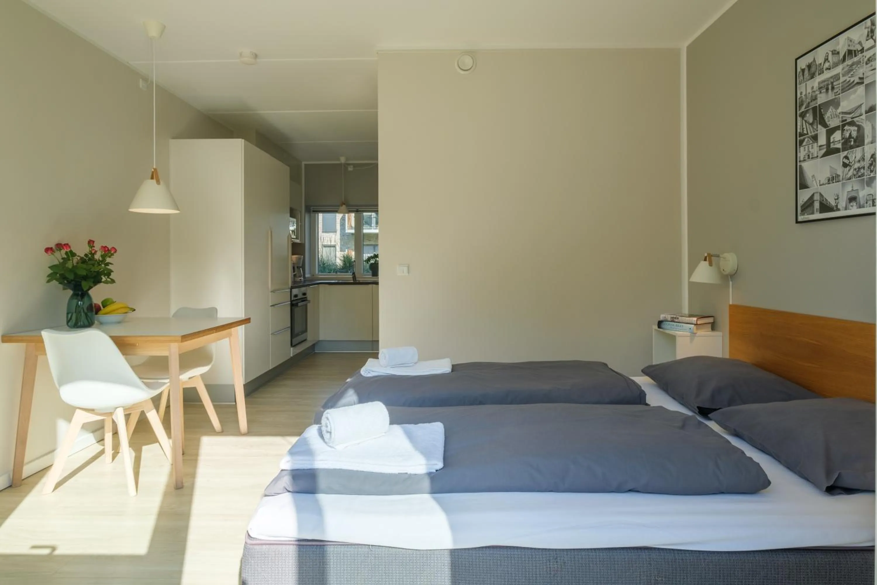 Bed in Aalborg Hotel Apartments