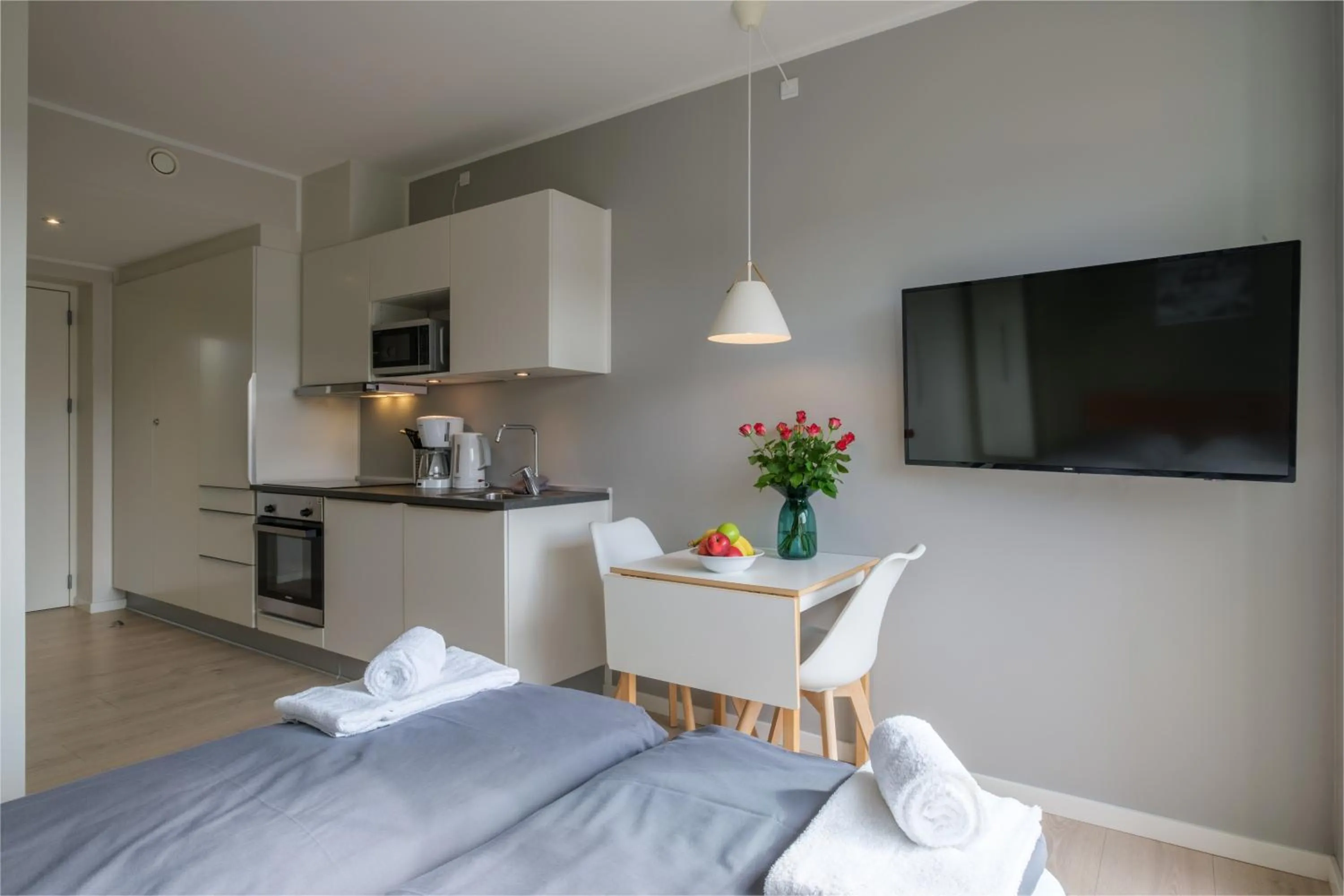 Bed in Aalborg Hotel Apartments