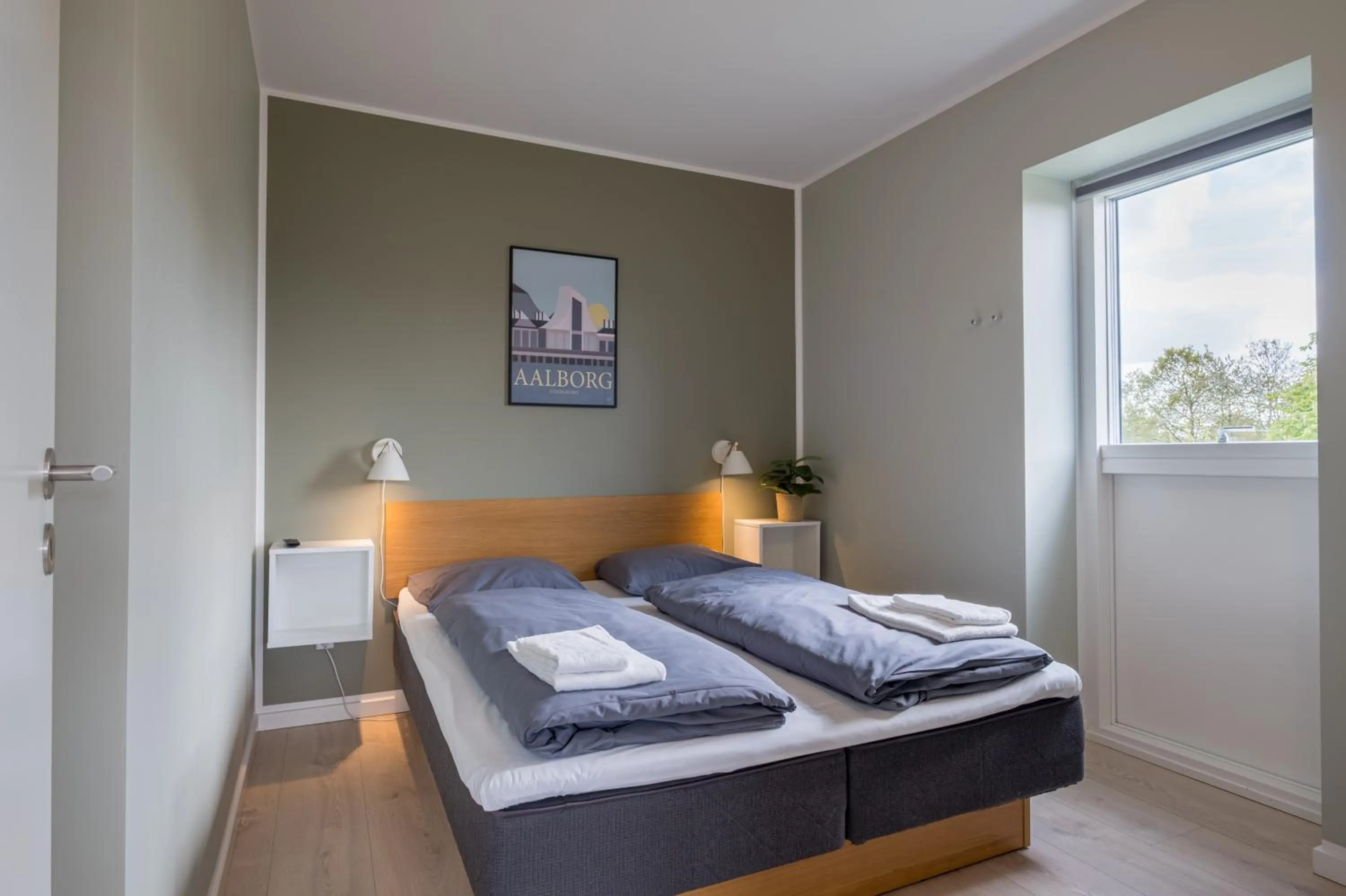 Bed in Aalborg Hotel Apartments