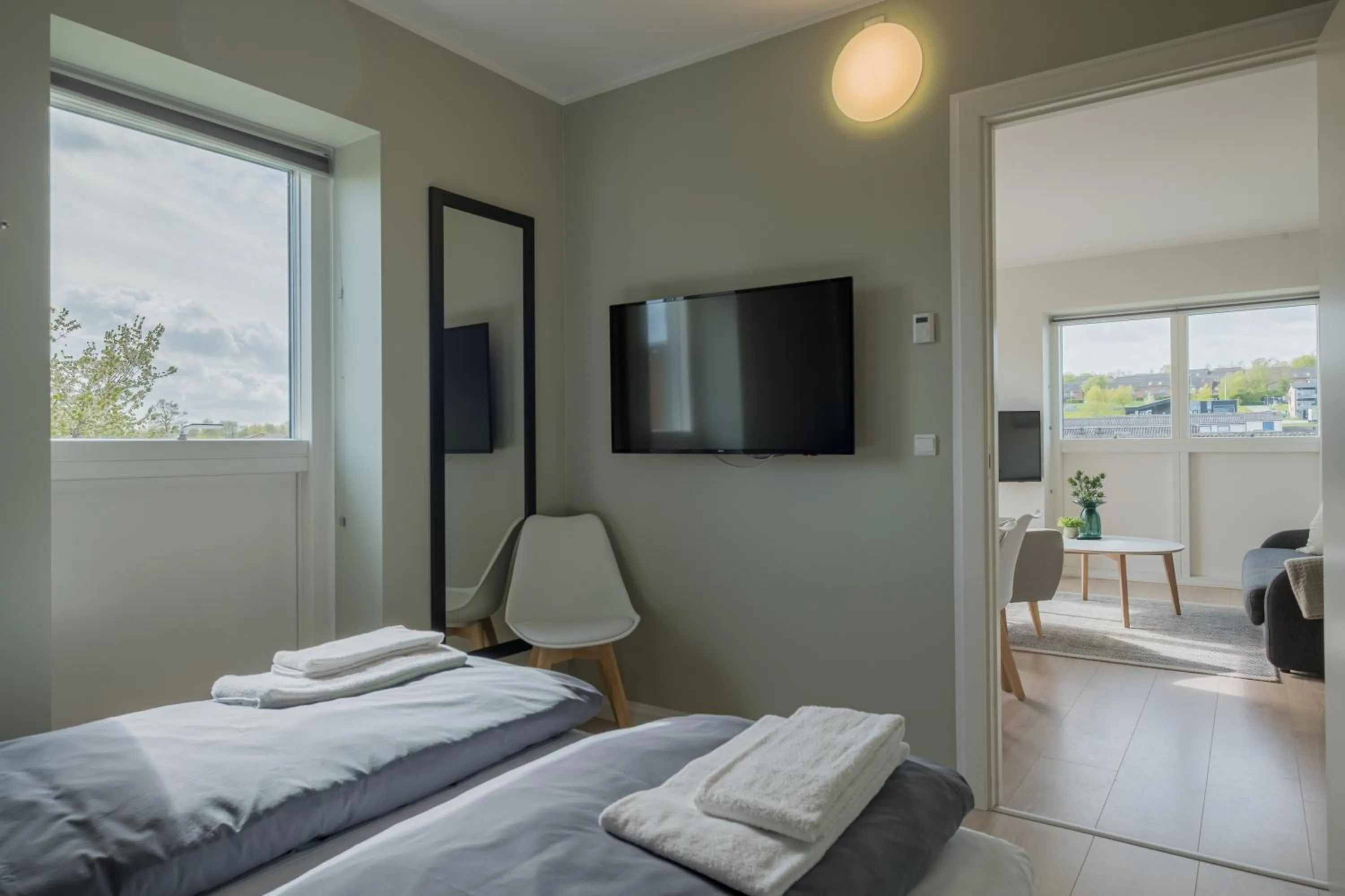 Bed in Aalborg Hotel Apartments