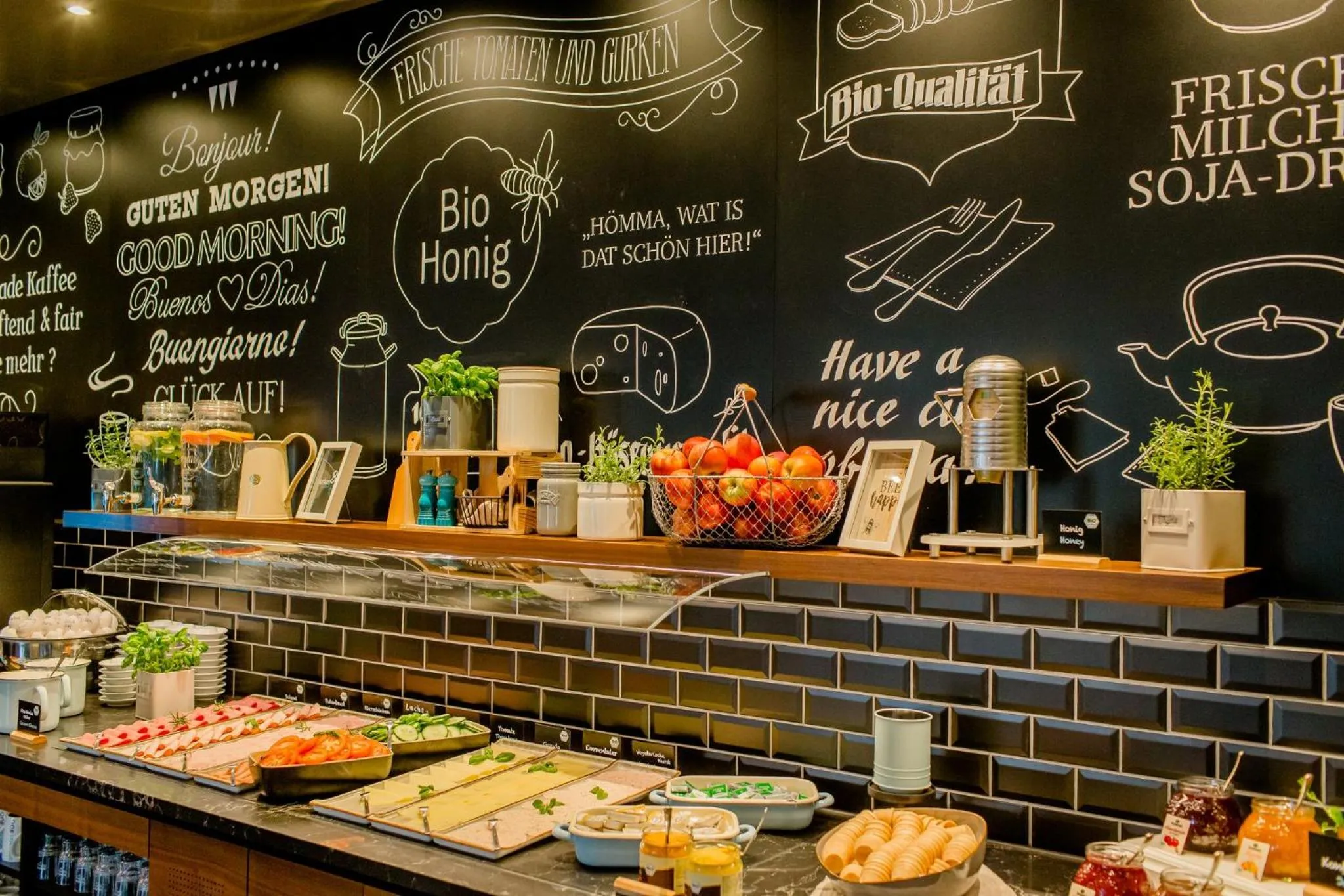 Buffet breakfast in Motel One Essen